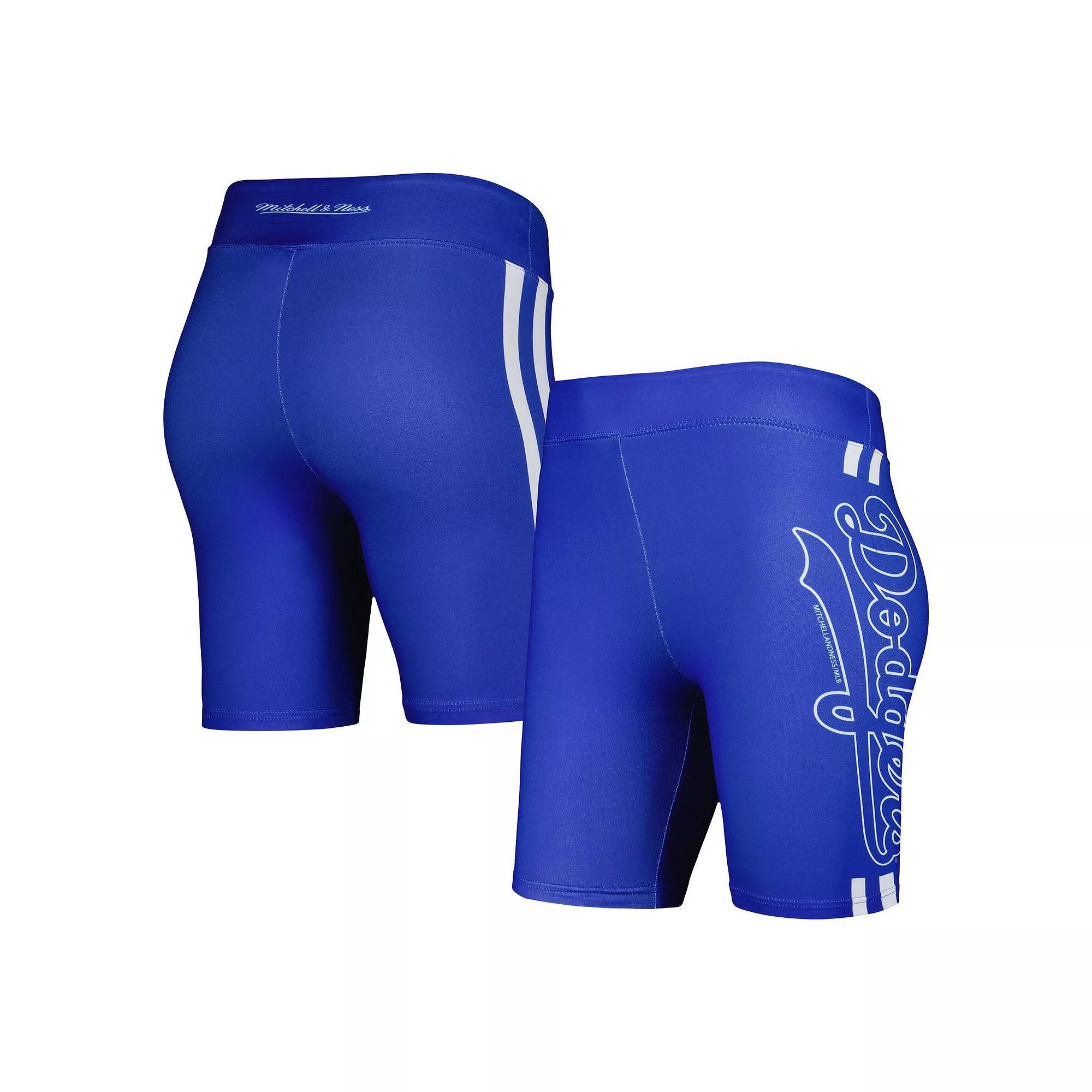 Women's Mitchell & Ness Royal Los Angeles Dodgers Biker Shorts, Size: Small, Blue Product Image