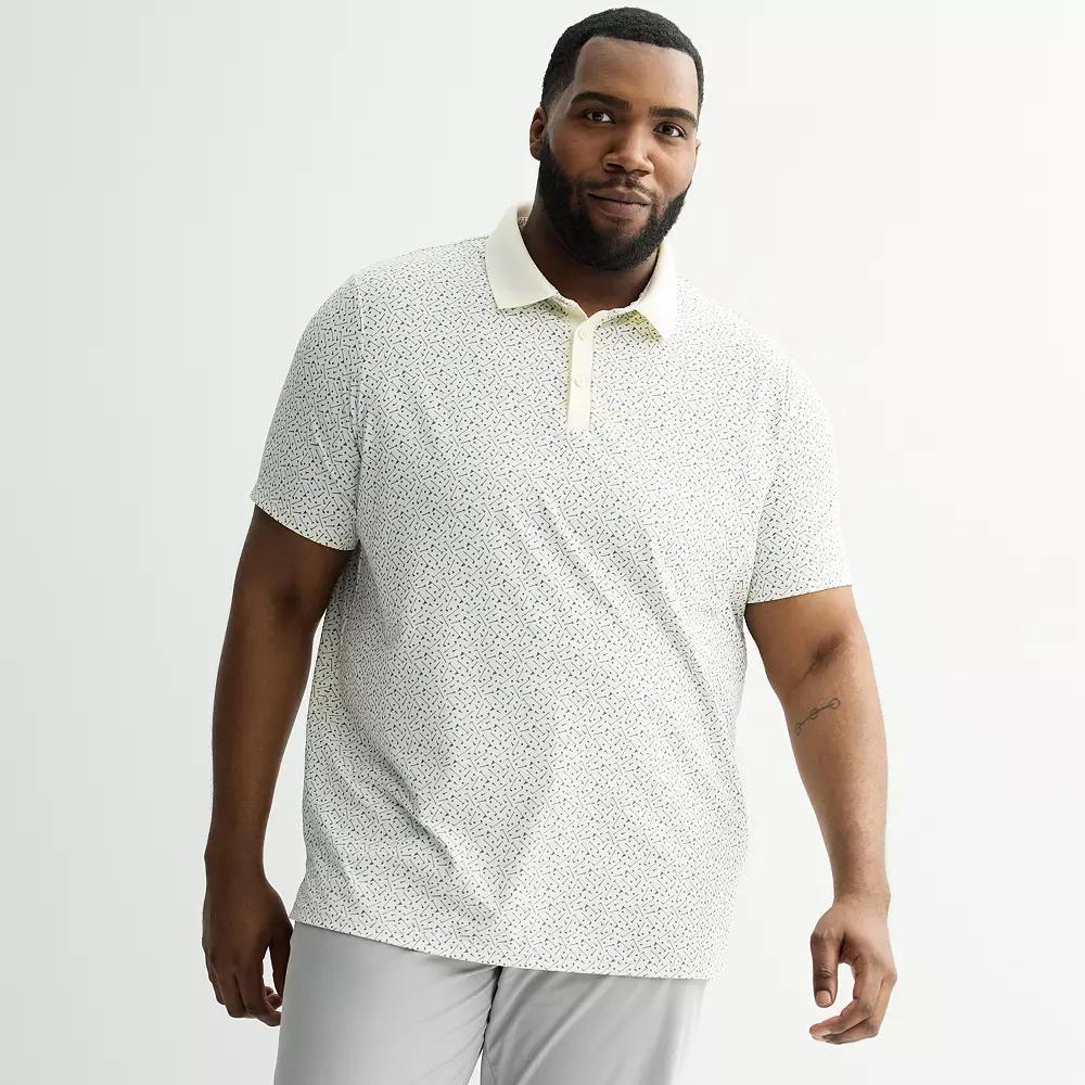 Big & Tall FLX Short Sleeve Printed Performance Polo, Men's, Size: XXL Tall, Beige Golf Toss Product Image