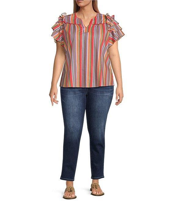KUT from the Kloth Plus Size Reese High Rise Tapered Ankle Jeans Product Image