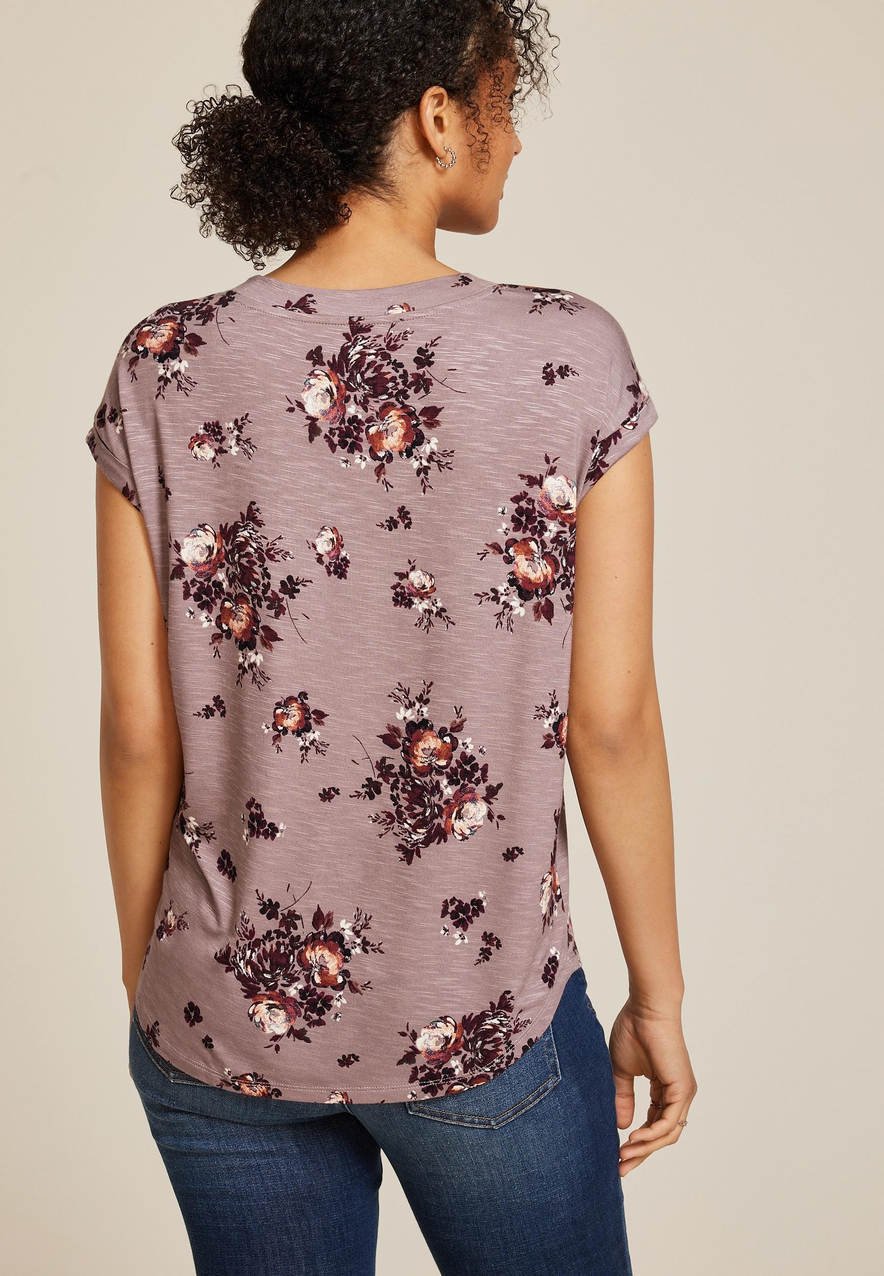 24/7 Berkley Floral V Neck Tee Product Image