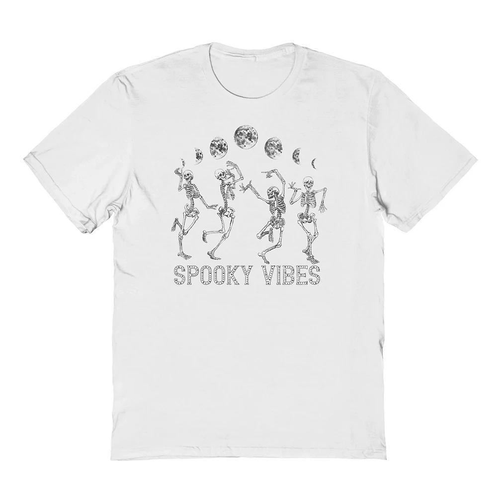 Men's Spooky Vibes Halloween Graphic Tee, Size: Large, White Product Image