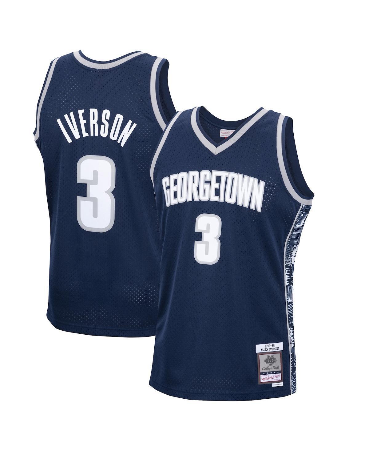 Men's Mitchell & Ness Allen Iverson Navy Georgetown Hoyas 1995-96 Swingman Replica Jersey, Size: Small, Grg Blue Product Image