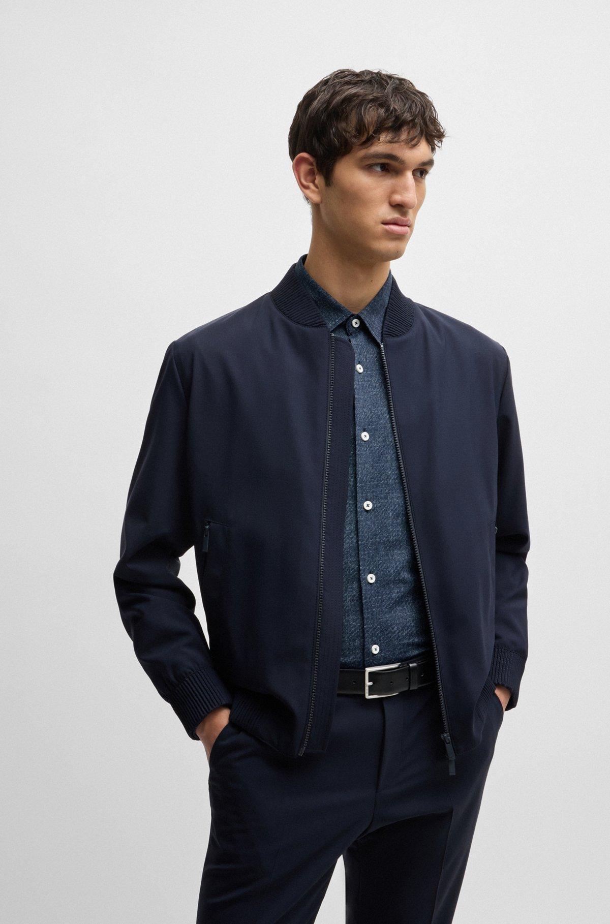 Slim-fit shirt in printed performance-stretch material Product Image