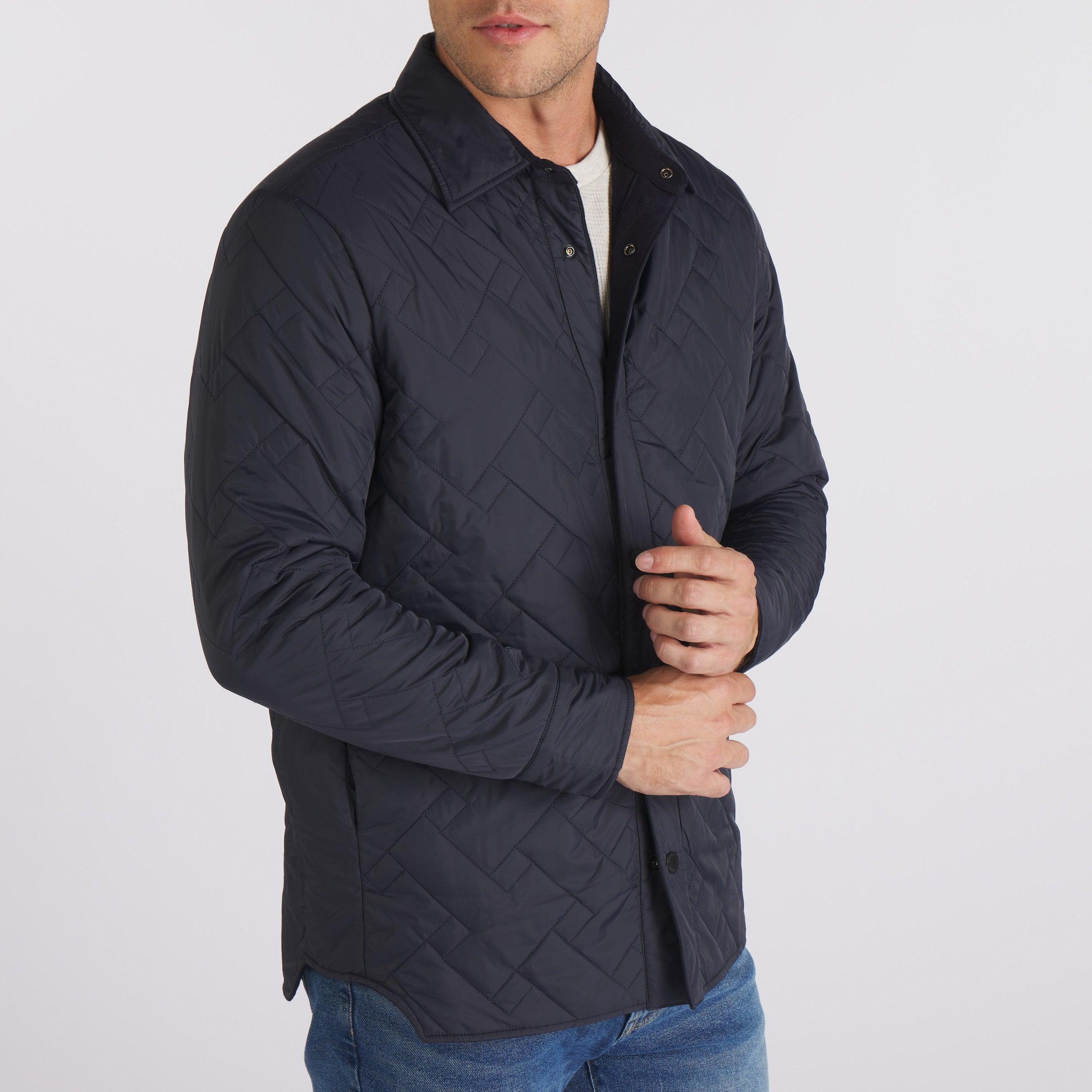 Insulated Reversible Shirt Jacket - Navy Product Image