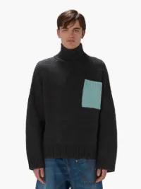 PATCH POCKET TURTLENECK SWEATER in grey | JW Anderson US  Product Image
