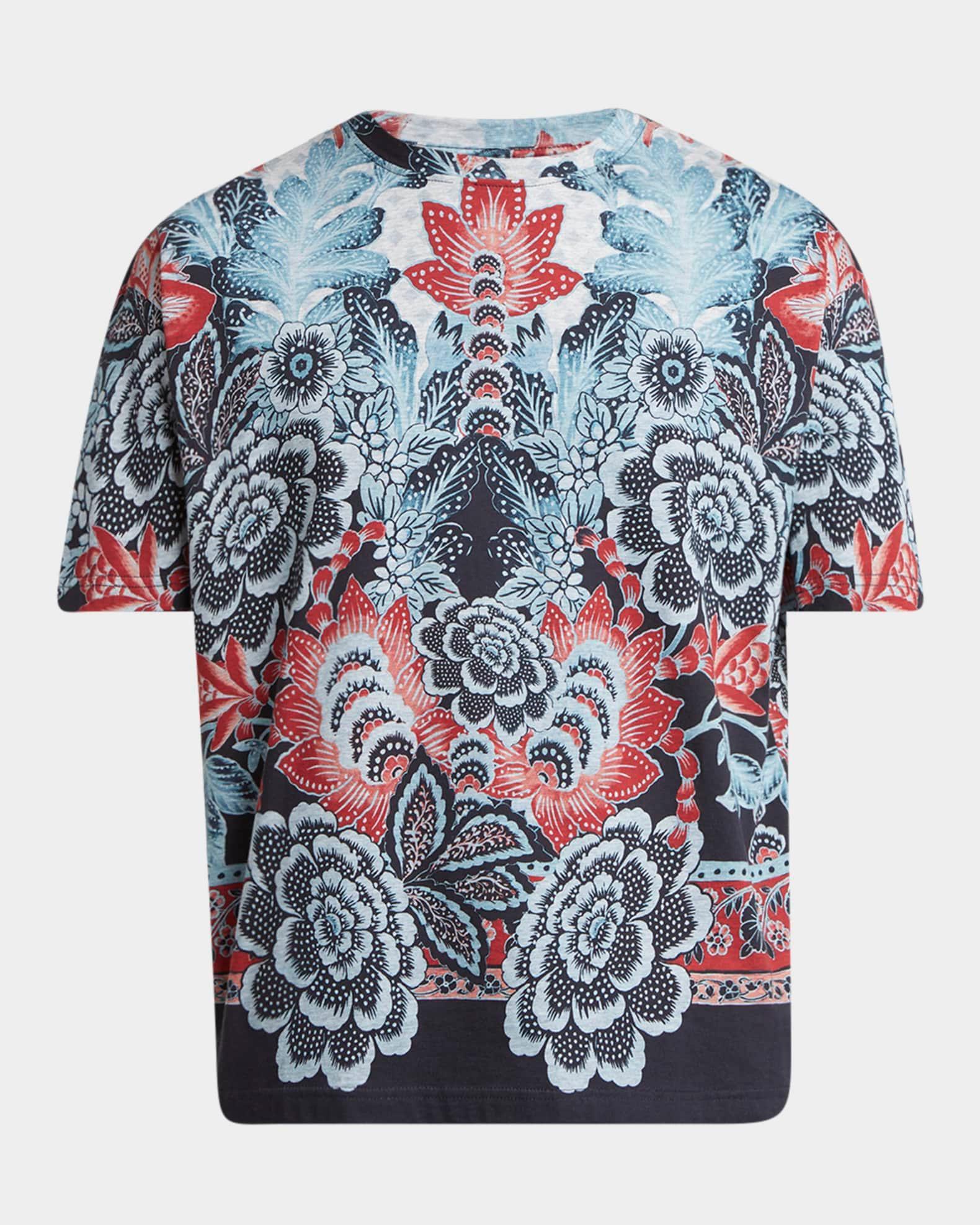 Men's Abstract Floral Crewneck T-Shirt Product Image