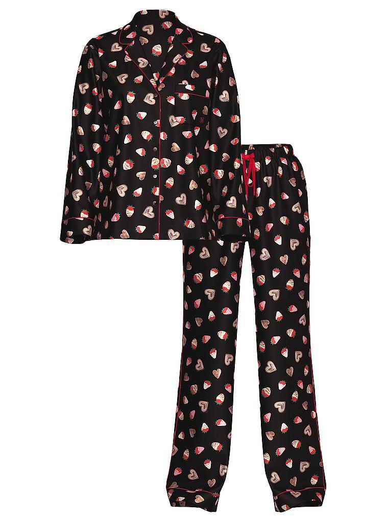 Glazed Satin Long Pajama Set Product Image