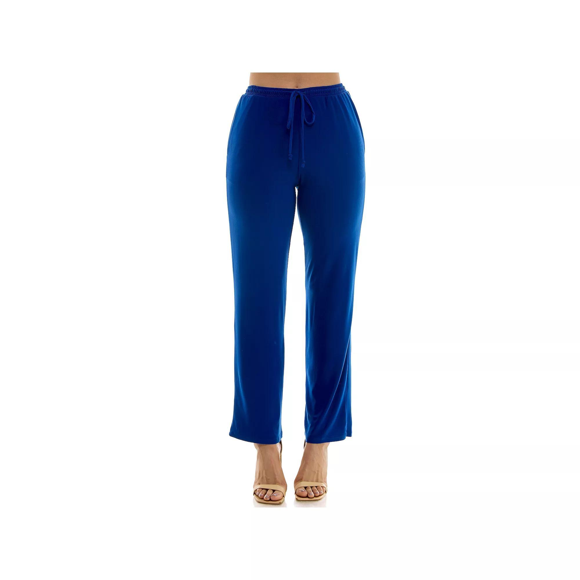 Women's Nina Leonard Classic Drawstring Pant, Size: Small, Bright Green Product Image
