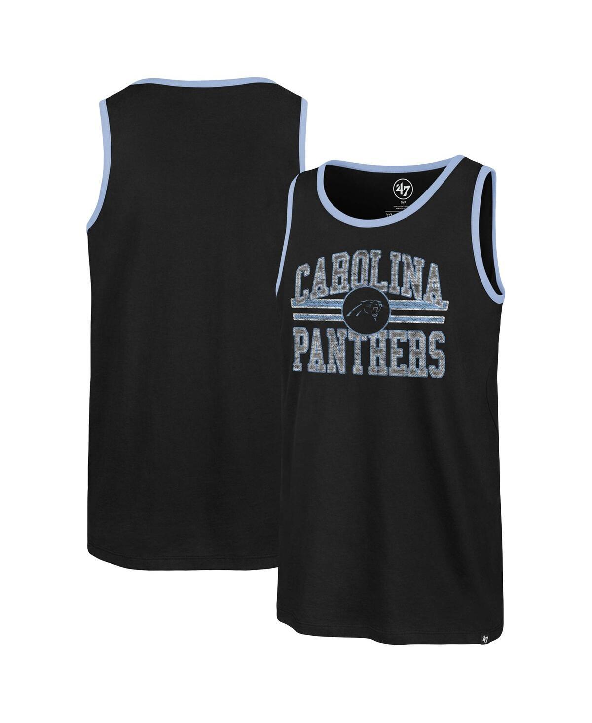 Men's '47  Black Carolina Panthers Winger Franklin Tank Top, Size: Large Product Image