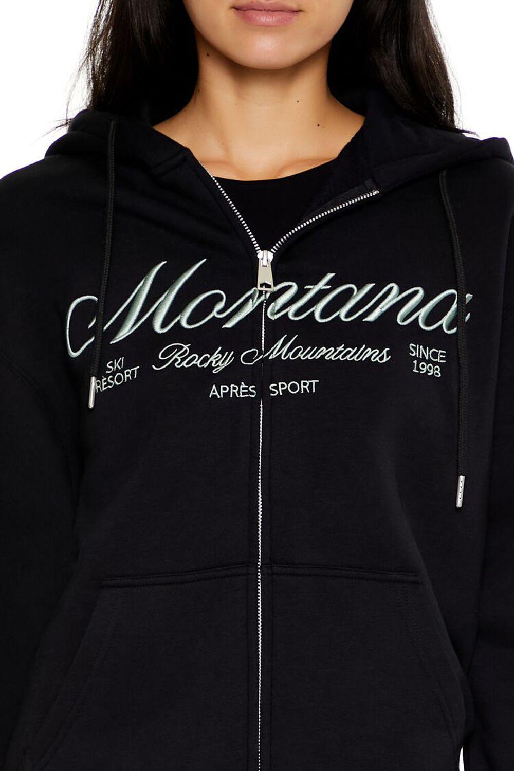 Embroidered Montana Zip-Up Hoodie | Forever 21 Product Image