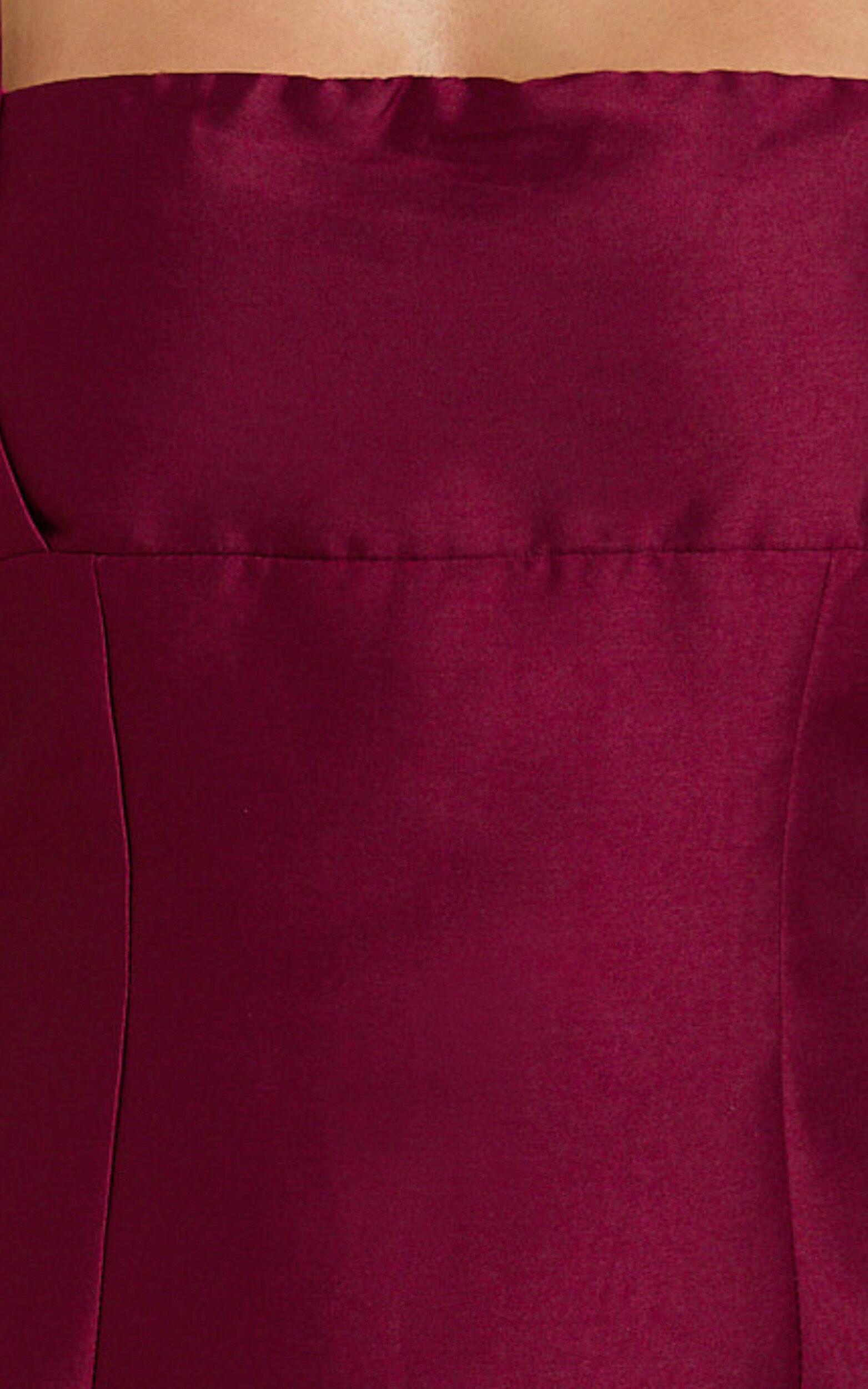 Beckett Mini Dress - Square Neck Form Fitting Dress in Wine Product Image