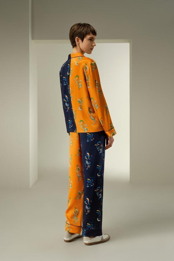 Two-Tone Printed Pajama Set Product Image