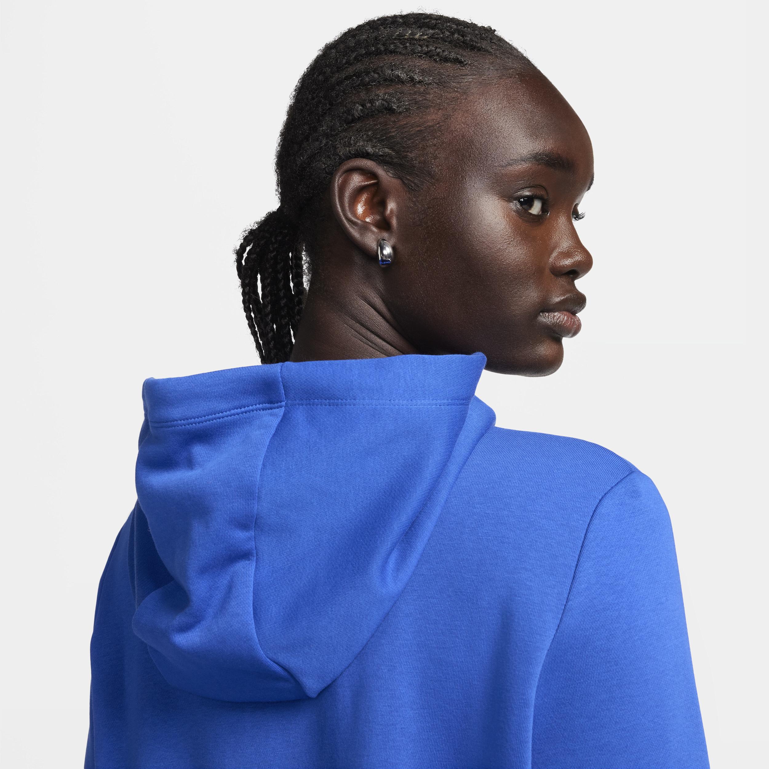 Women's Nike Sportswear Club Large Logo Fleece Hoodie, Size: Small, Game Royal Product Image