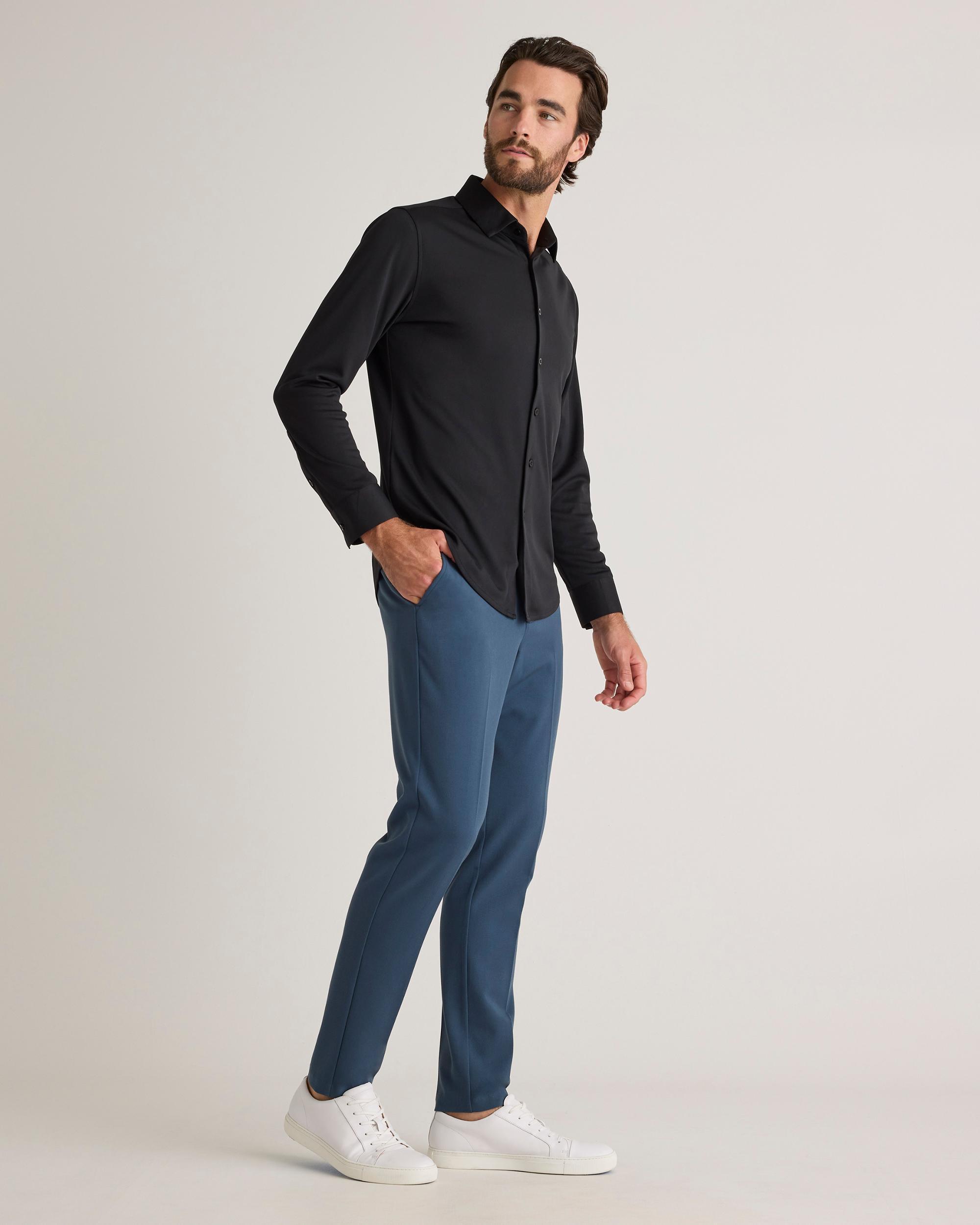 Quince | Men's Commuter Stretch Pique Long Sleeve Button Down 100% Polyester Product Image