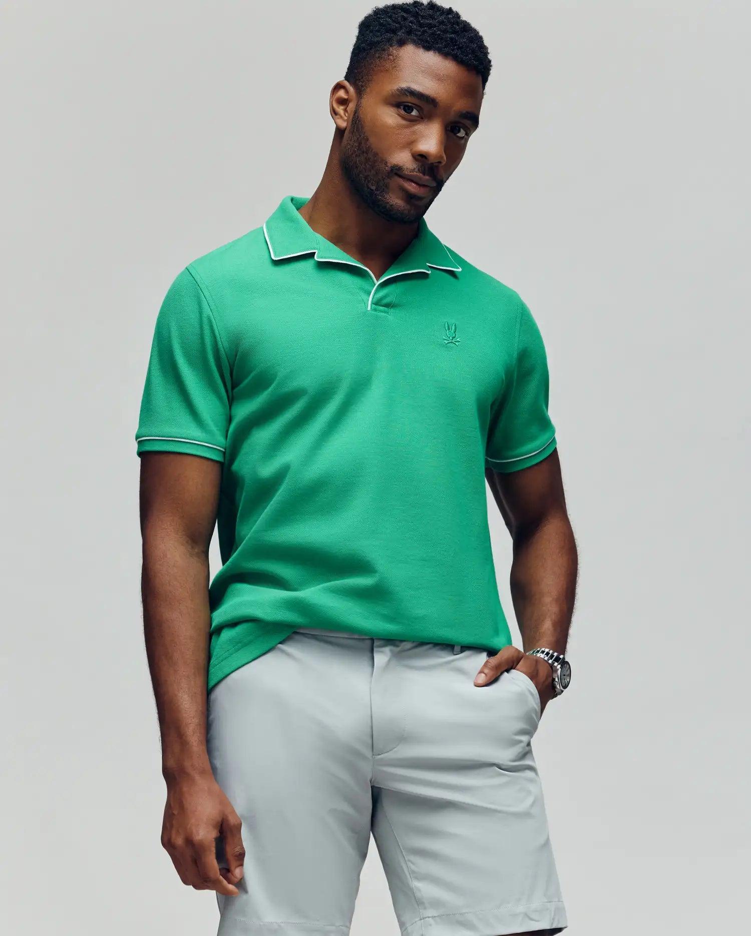 MENS JAXON SOFT PIQUE CAMP COLLAR POLO - MT0100006 Product Image