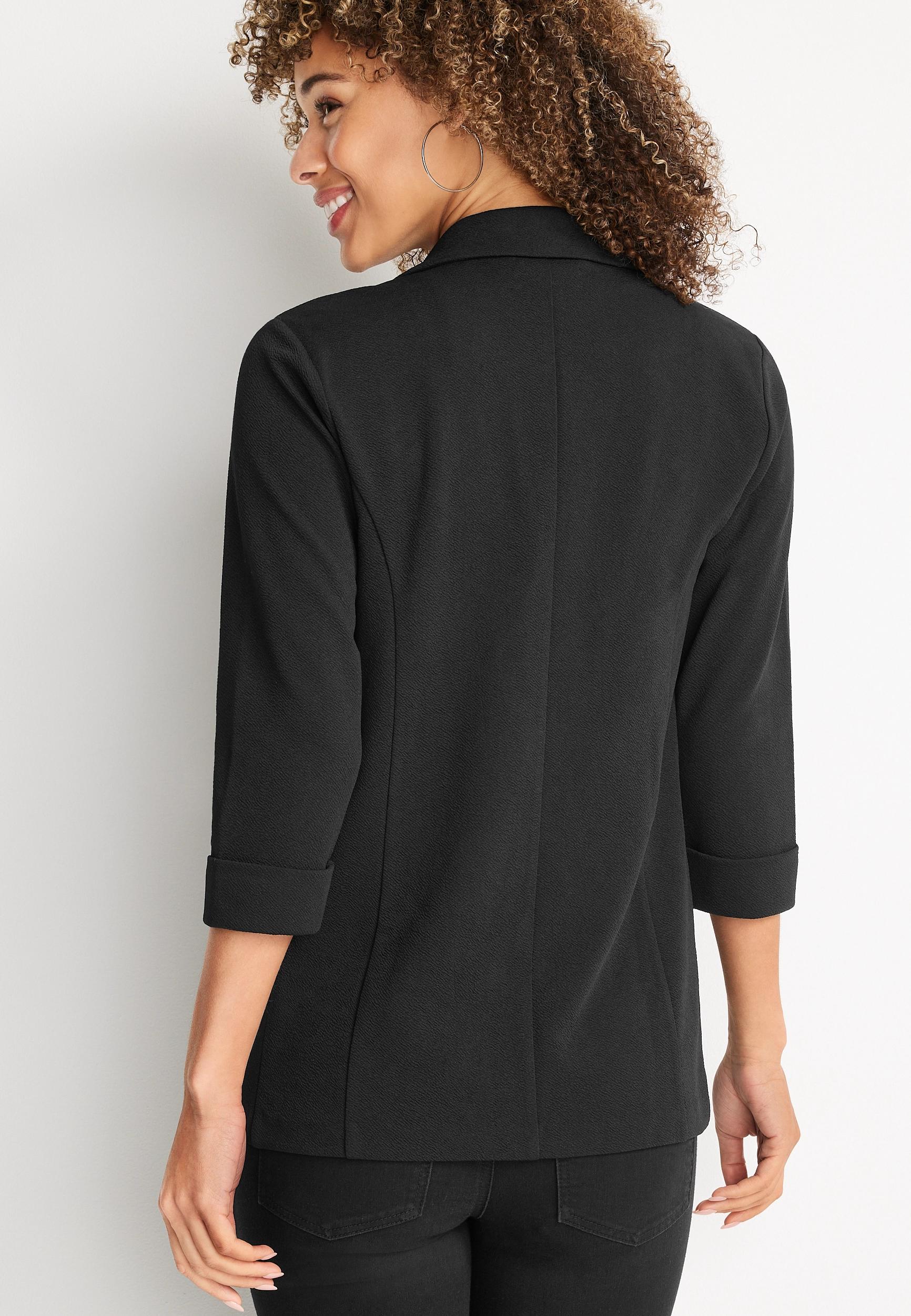 Maurices Womens Blazer Versa Open Front Brown Size Large Product Image