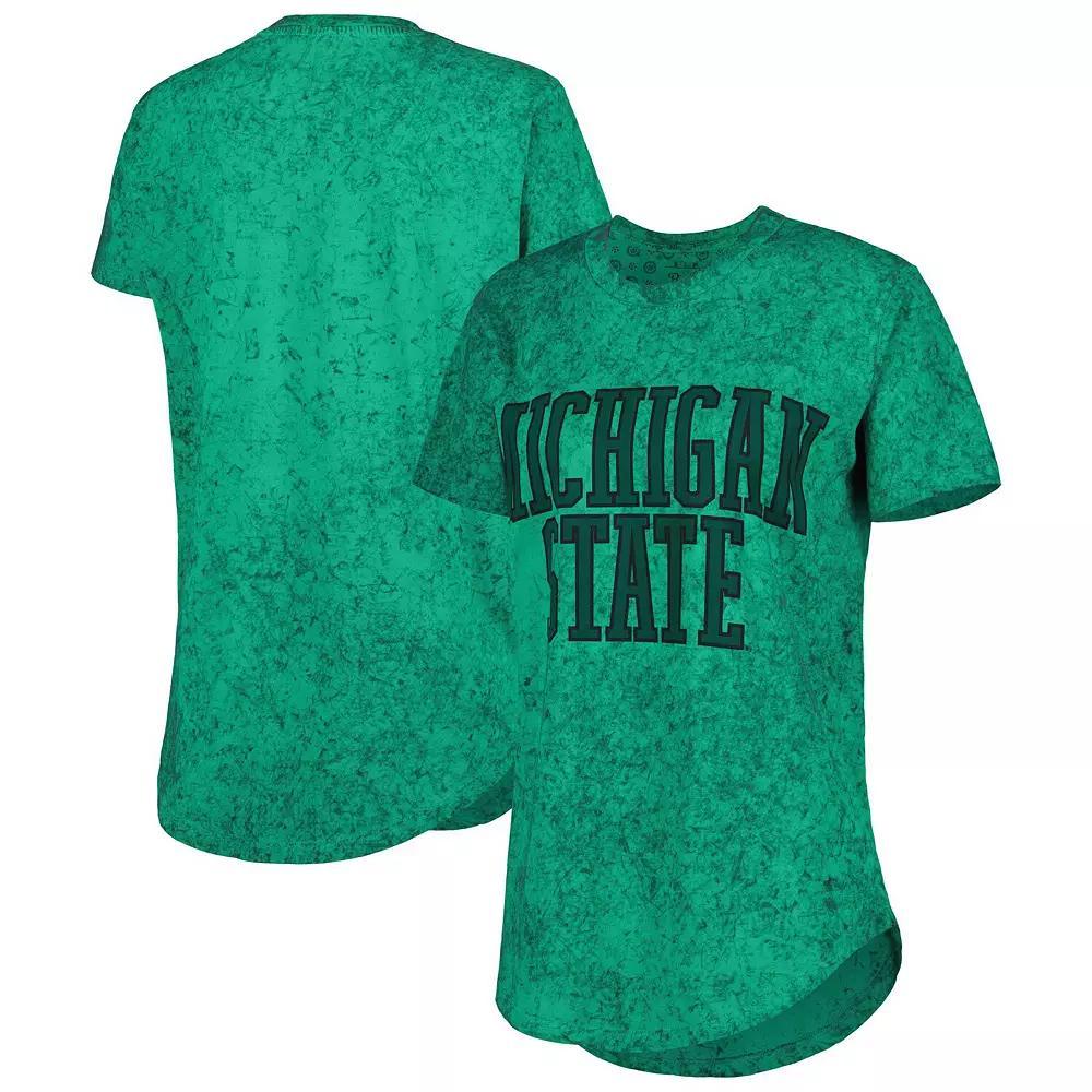 Women's Pressbox Green Michigan State Spartans Southlawn Sun-Washed T-Shirt, Size: Small Product Image