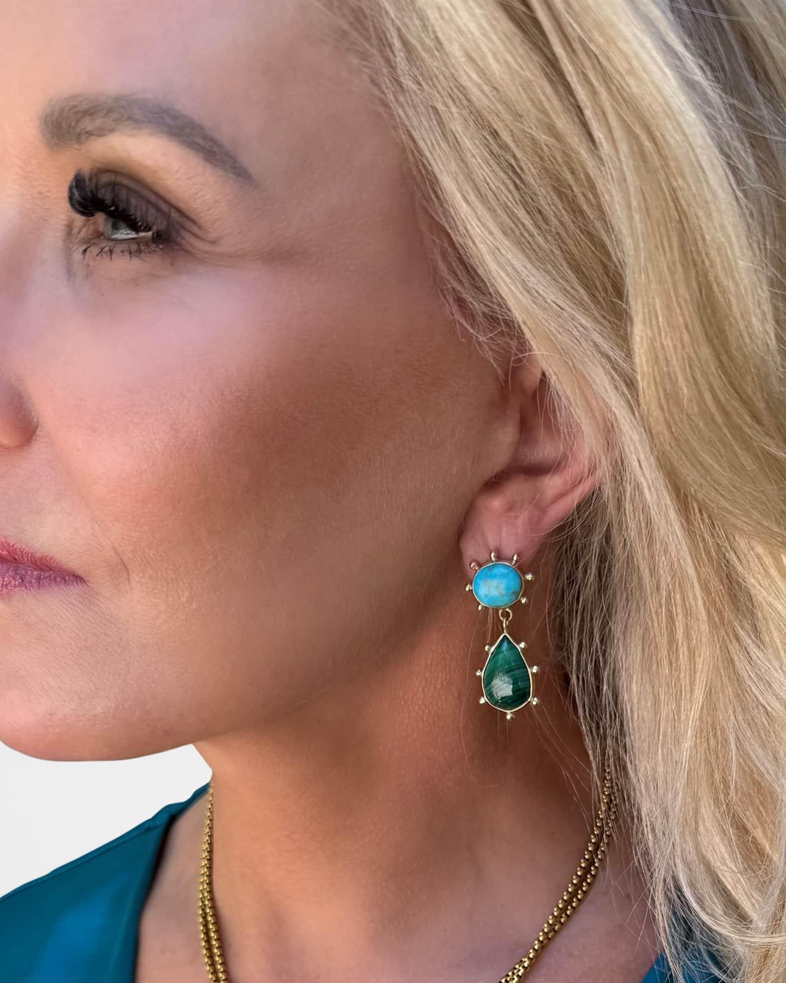 Turquoise and Malachite Earrings Product Image