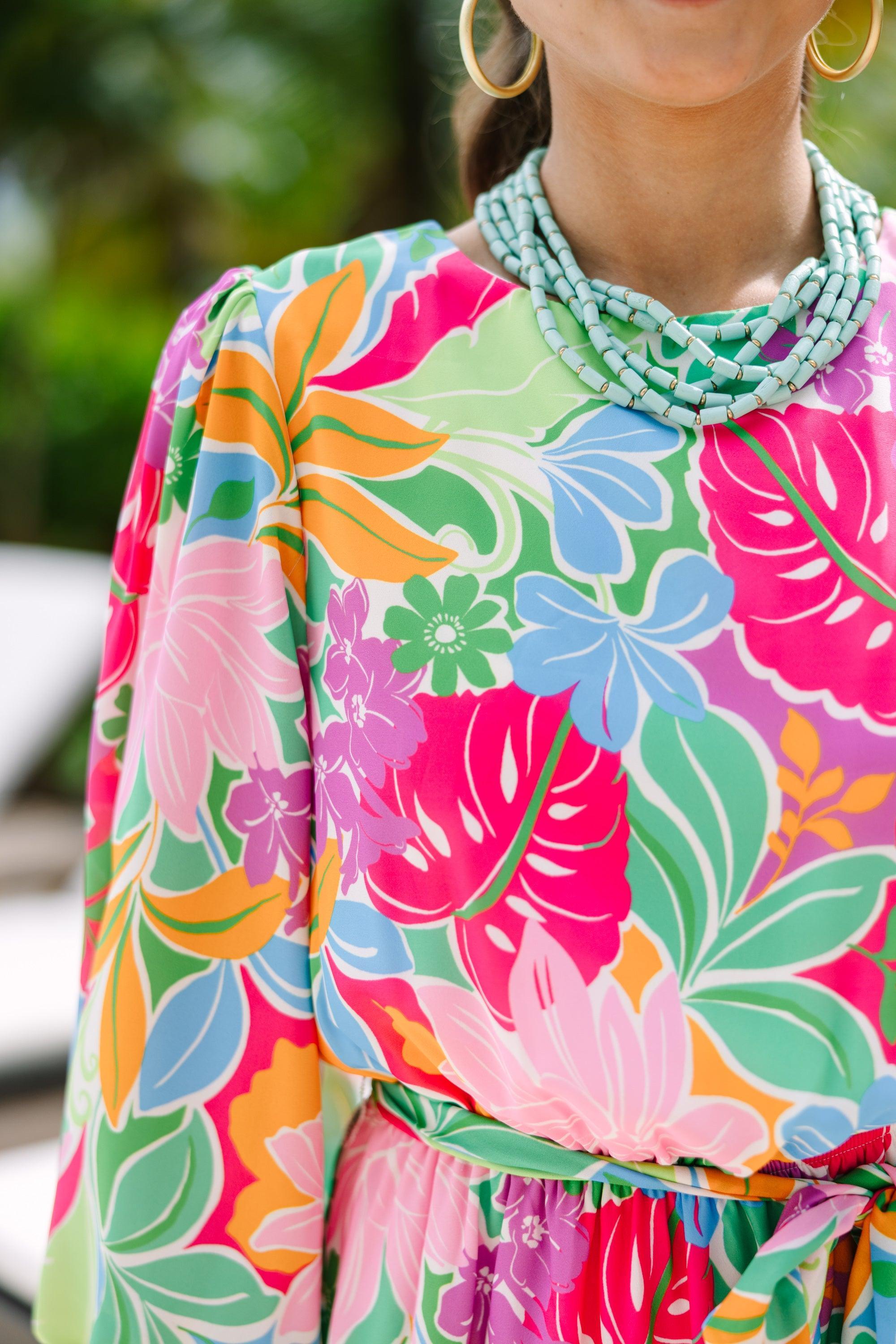 So Much Love Green Floral Dress Female Product Image