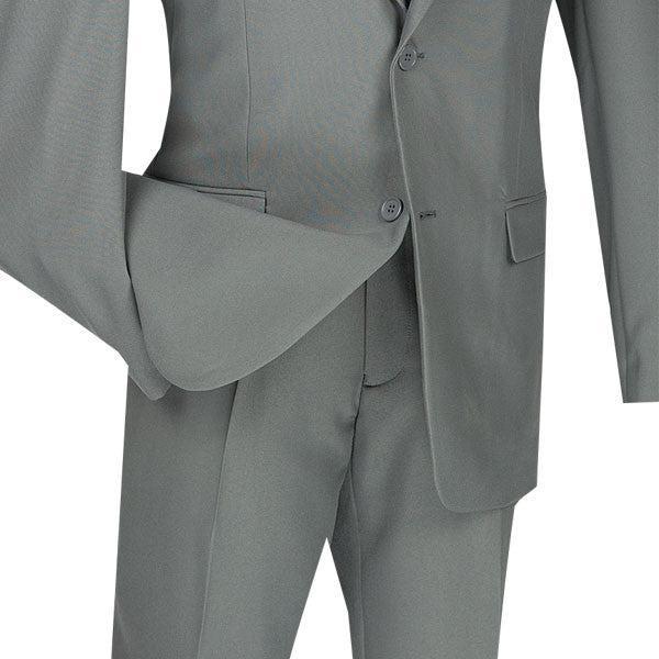 Gray Slim Fit Men's 2 Piece Business Suit 2 Button Male Product Image