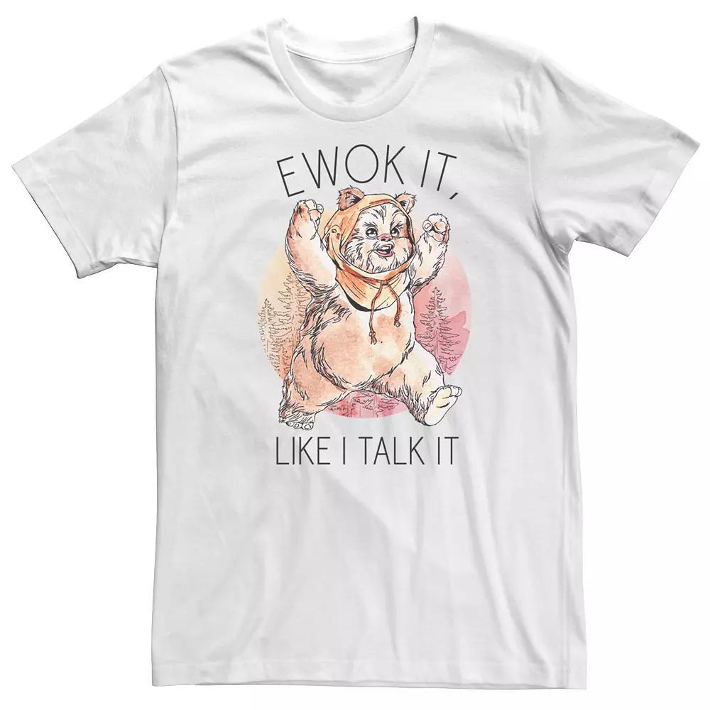 Men's Star Wars Ewok It Like I Talk It Sketched Graphic Tee, Size: Medium, White Product Image