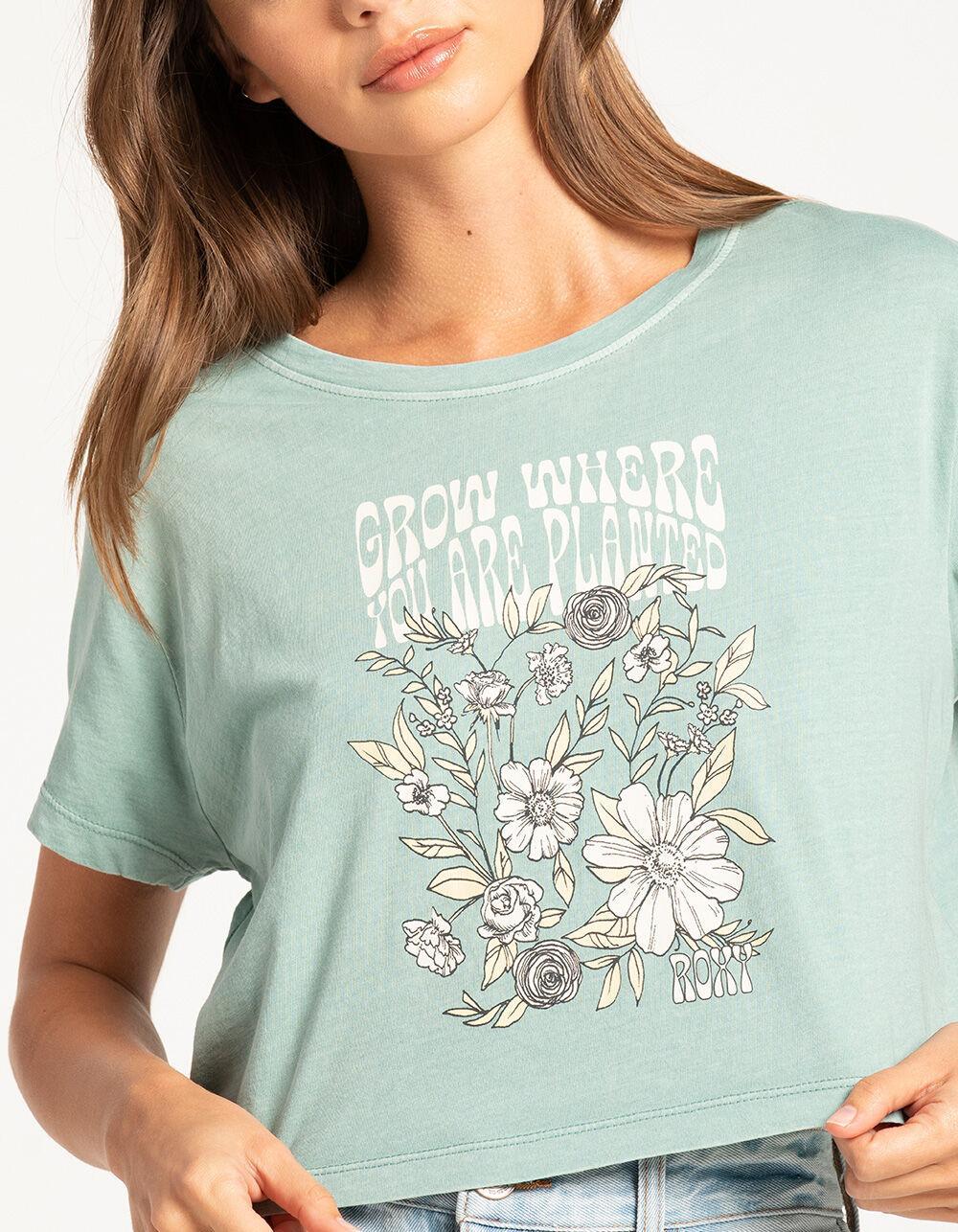 ROXY Grow Where Planted Womens Crop Boyfriend Tee - LAGOON Product Image
