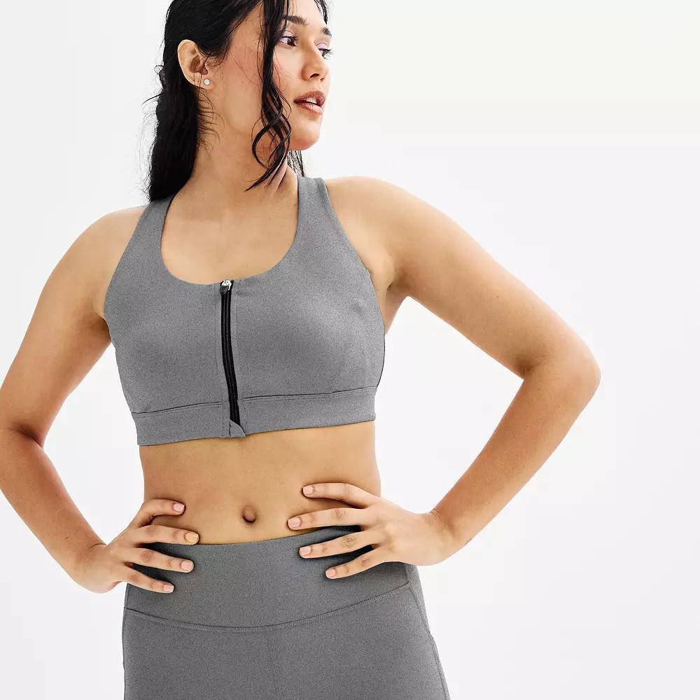 Women's Tek Gear® Ultrastretch Medium Support Sports Bra, Size: Large, Grey Product Image