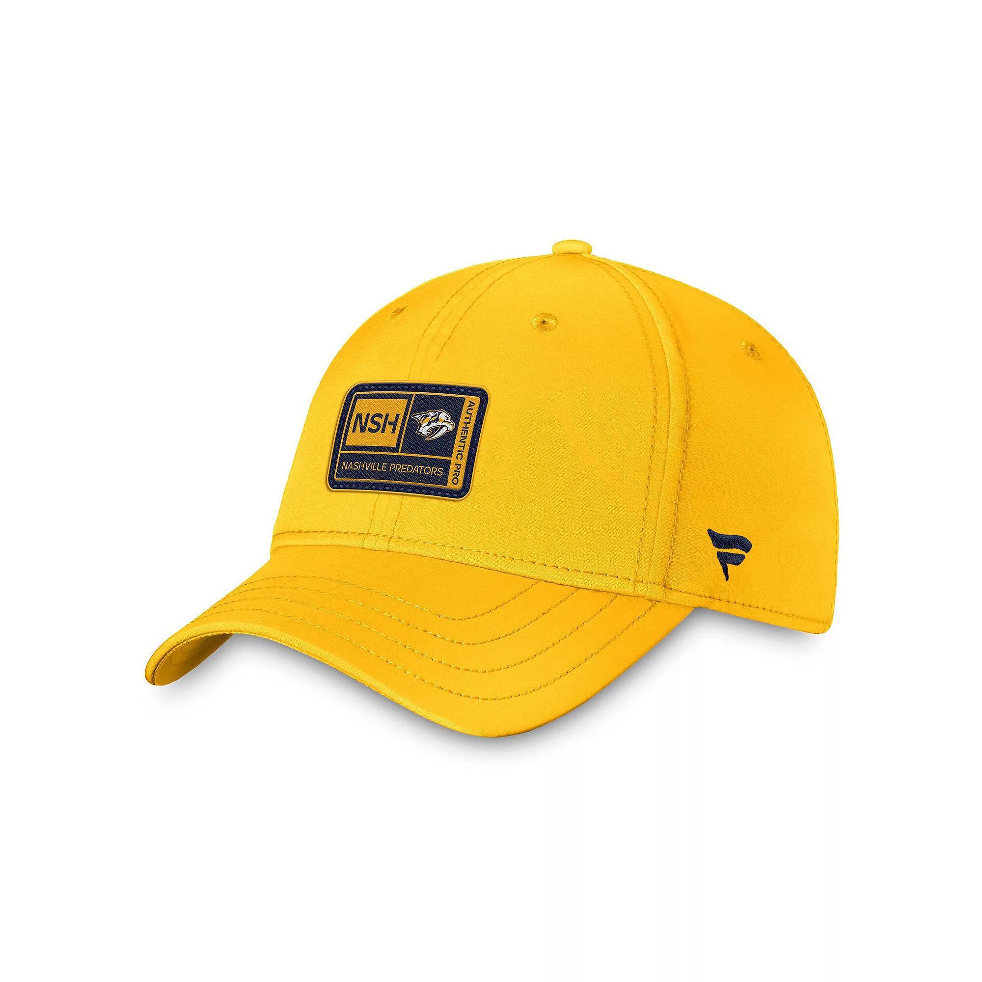 Men's Fanatics Branded  Gold Nashville Predators Authentic Pro Training Camp Flex Hat, Size: Medium/Large, Pdt Gold Product Image