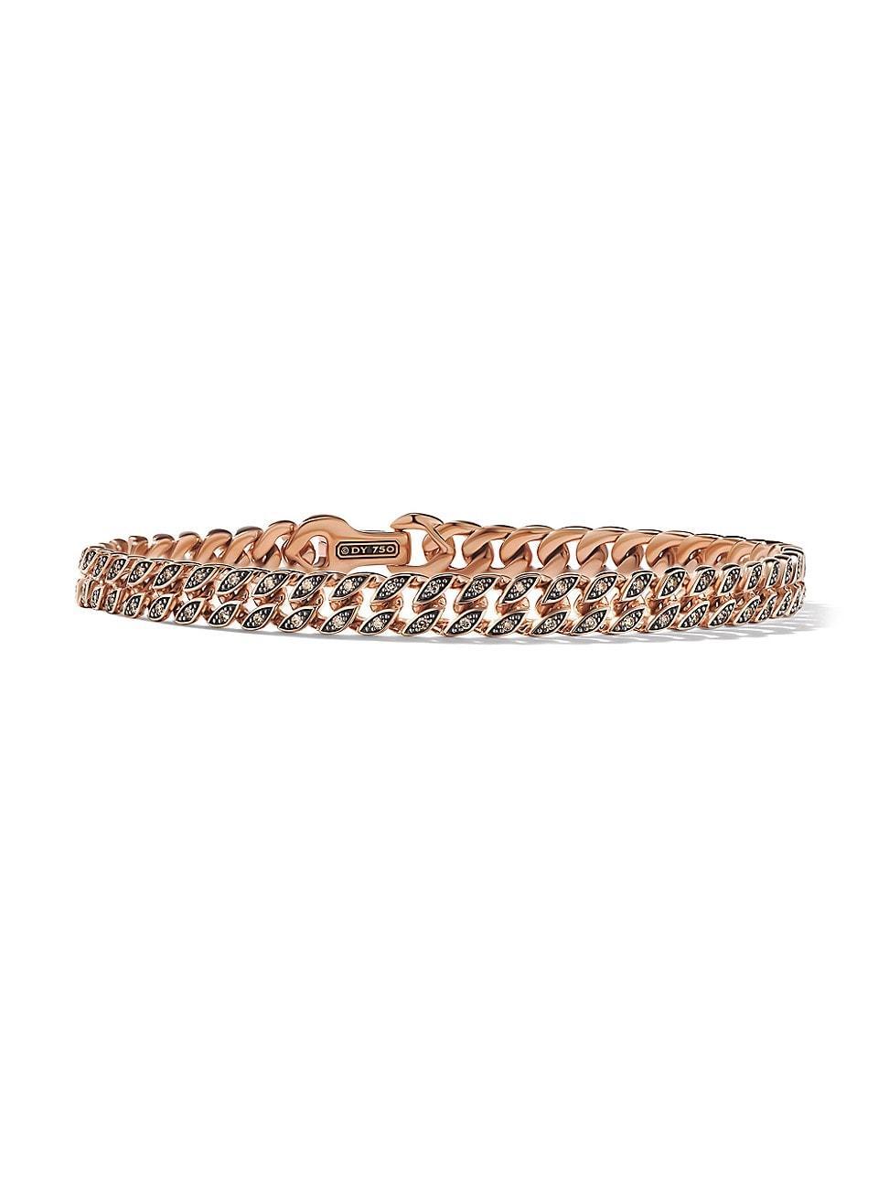 Mens Curb Chain Bracelet in 18K Rose Gold Product Image