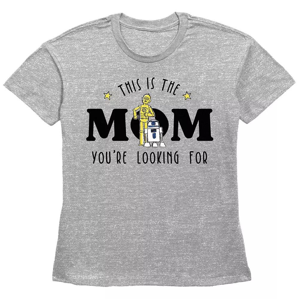 Women's Star Wars This Is The Mom You're Looking For Basic Fit Graphic Tee, Size: XXL, Grey Gray Product Image