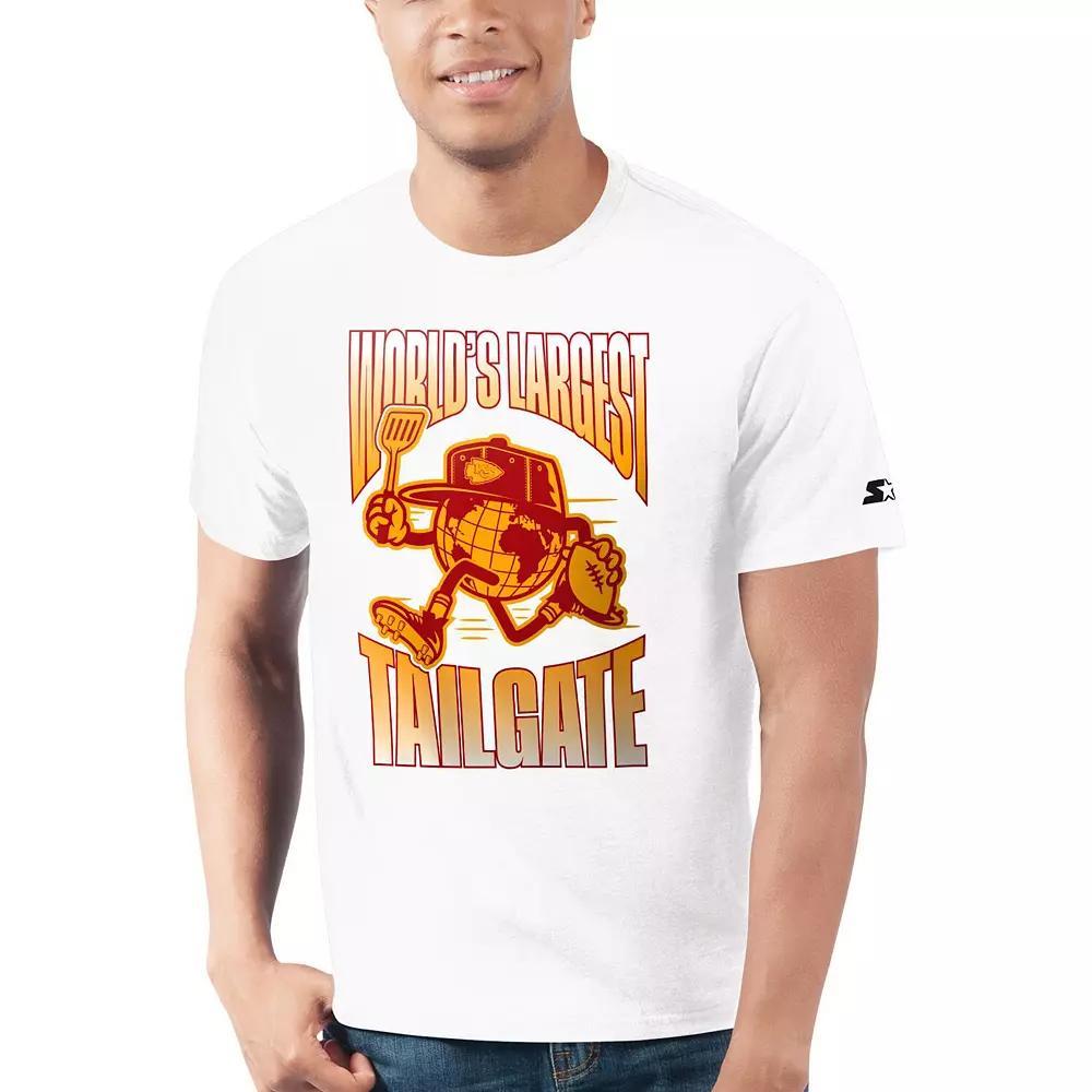 Men's Starter  White Kansas City Chiefs World's Largest Tailgate Prime Time T-Shirt, Size: XL Product Image