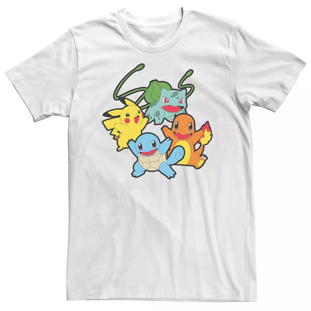 Big & Tall Pokemon Classic Starter Group Graphic Tee, Men's, Size: 3XL, White Product Image