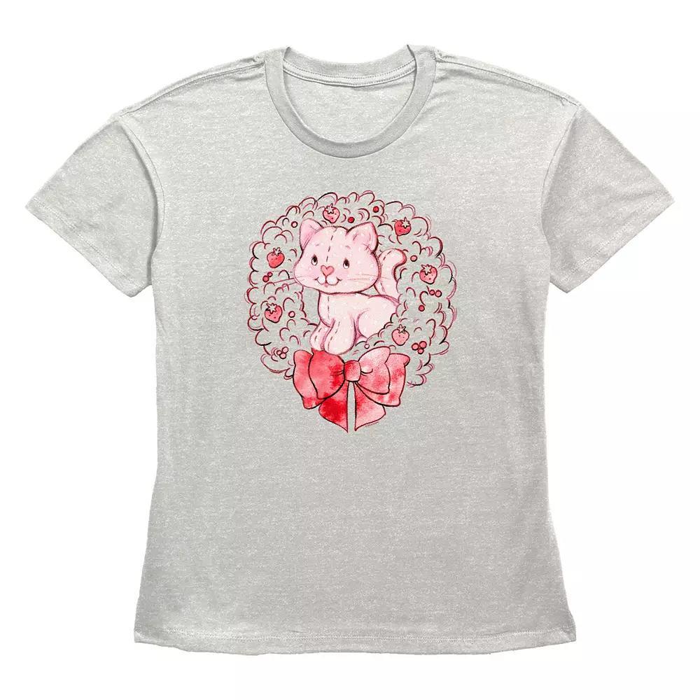 Women's Strawberry Shortcake Custard Wreath Graphic Tee, Size: XS, Oatmeal Product Image