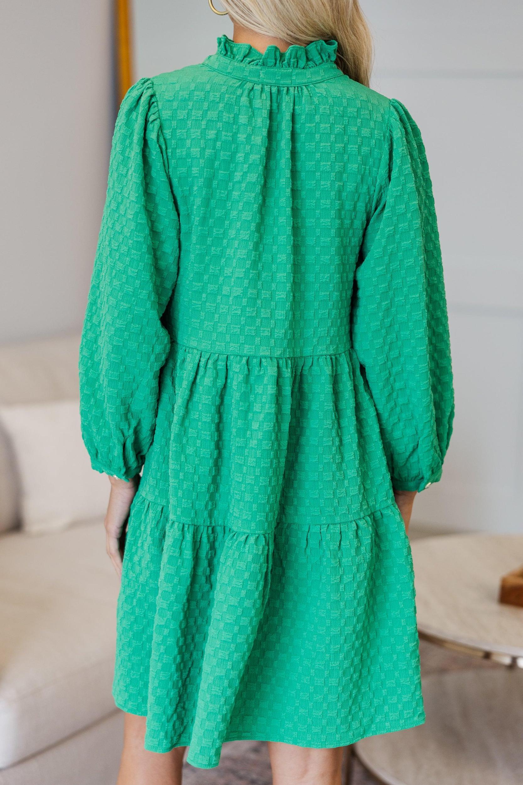 NURSING COLLECTION: All Up To You Green Textured Dress Female Product Image