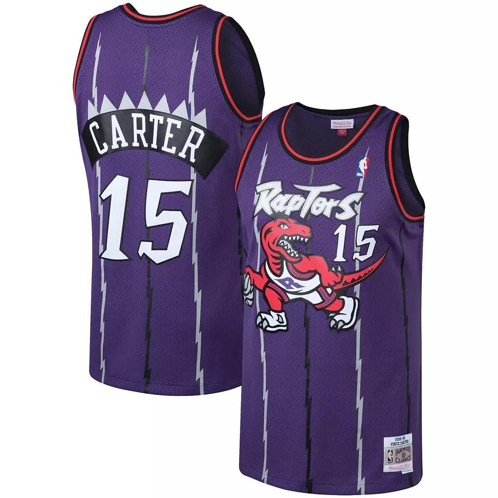 Men's Mitchell & Ness Vince Carter Purple Toronto Raptors Big & Tall Hardwood Classics Jersey, Size: 2XLT, Rpt Purple Product Image
