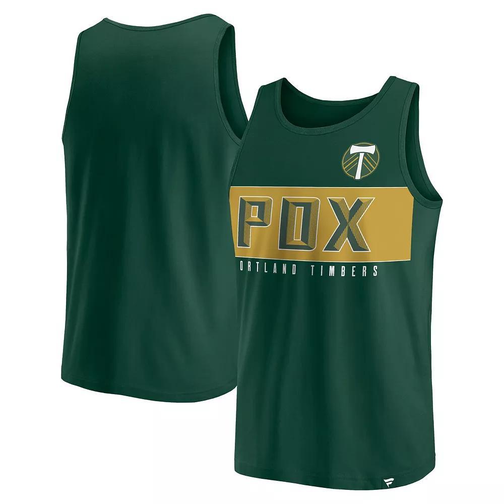 Men's Fanatics Green Portland Timbers Run Angle Tank Top, Size: XL Product Image