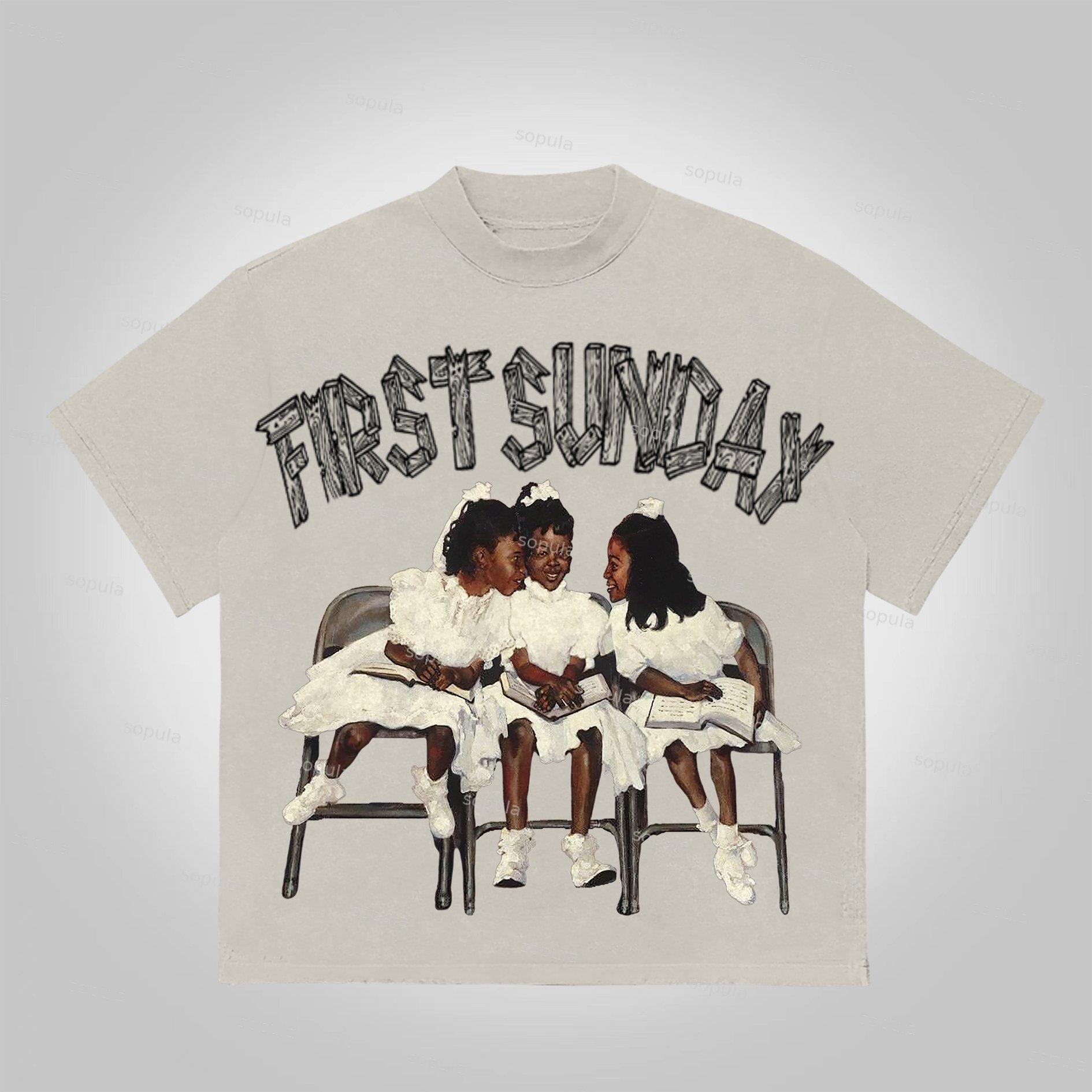 Sopula First Sunday Graphic 100% Cotton Basic T-Shirt Product Image