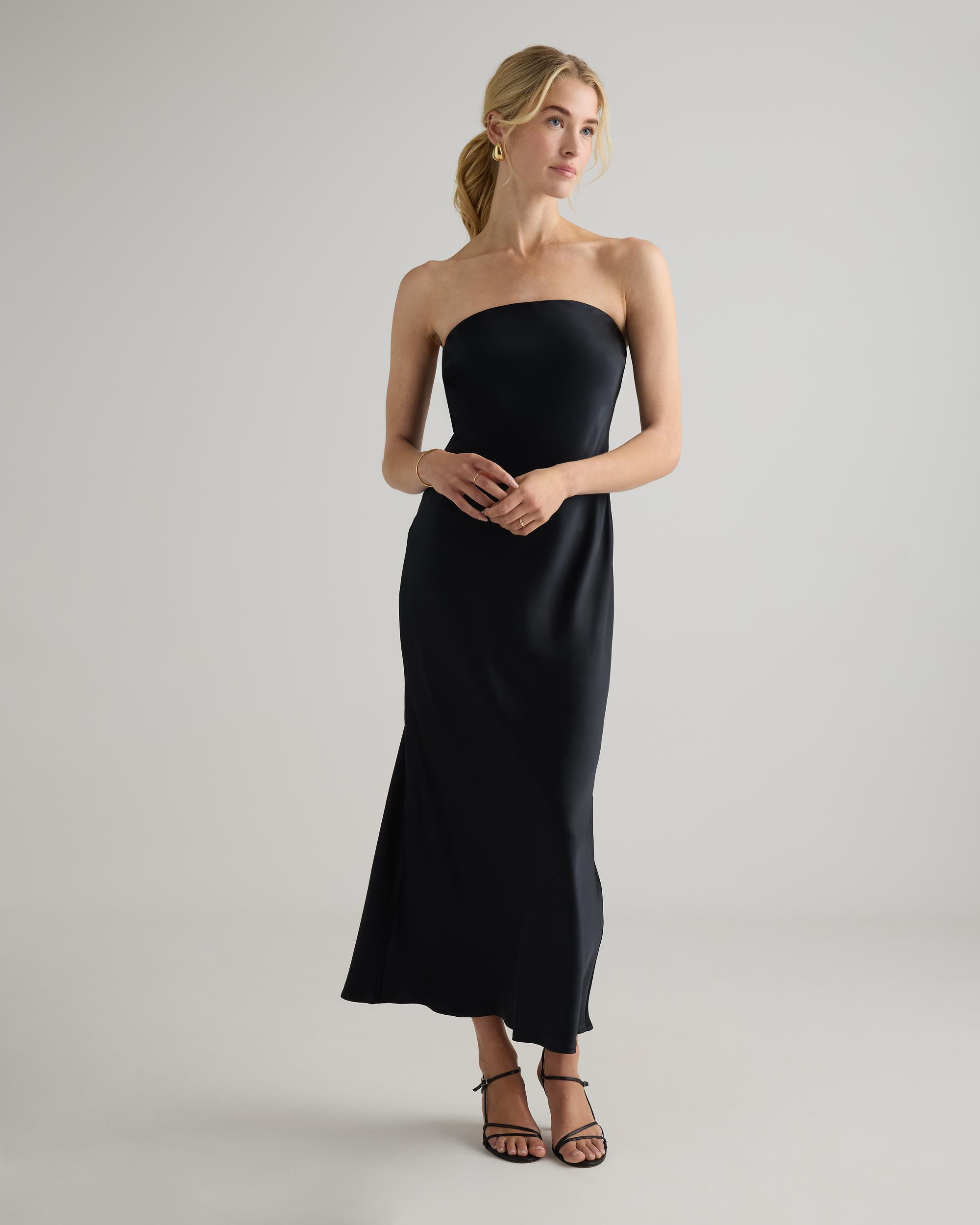 Quince | Women's Strapless Midi Dress Size XS, Mulberry Silk Product Image