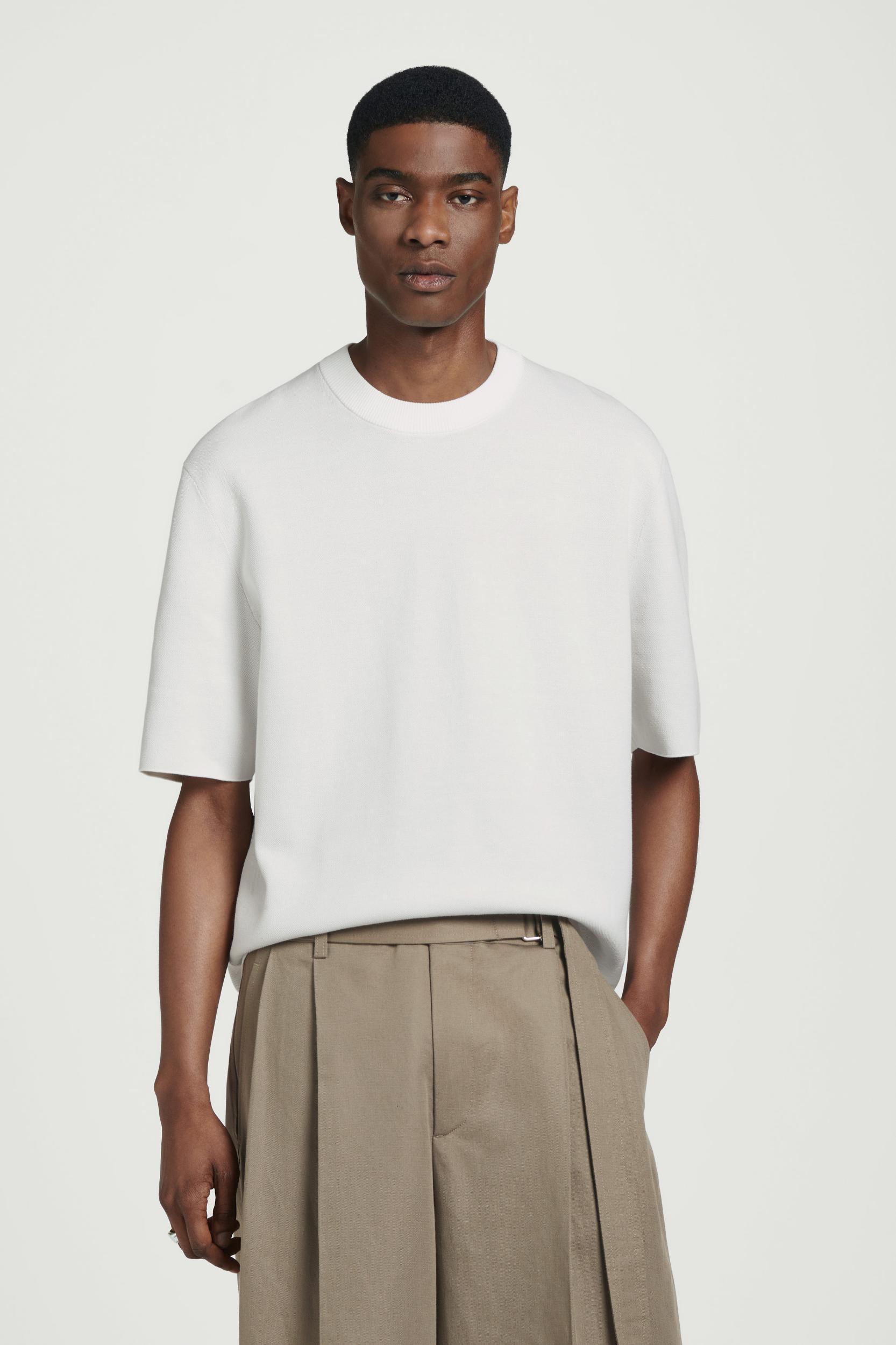 RELAXED DOUBLE-FACED KNIT T-SHIRT Product Image