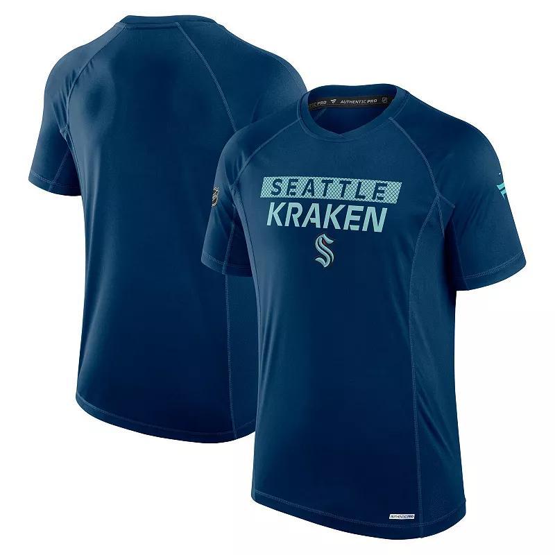 Men's Fanatics Navy Seattle Kraken Authentic Pro Rink Tech T-Shirt, Size: 3XL, Krk Blue Product Image