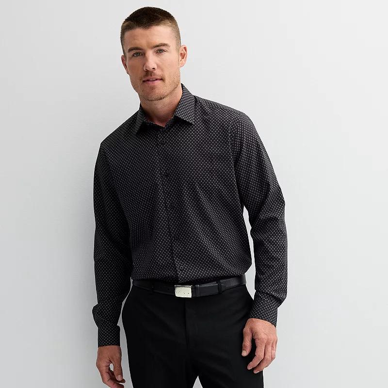 Men's Apt. 9® Performance Regular-Fit Wrinkle Resistant Dress Shirt, Size: XL-36/37, White Geo Floral Product Image