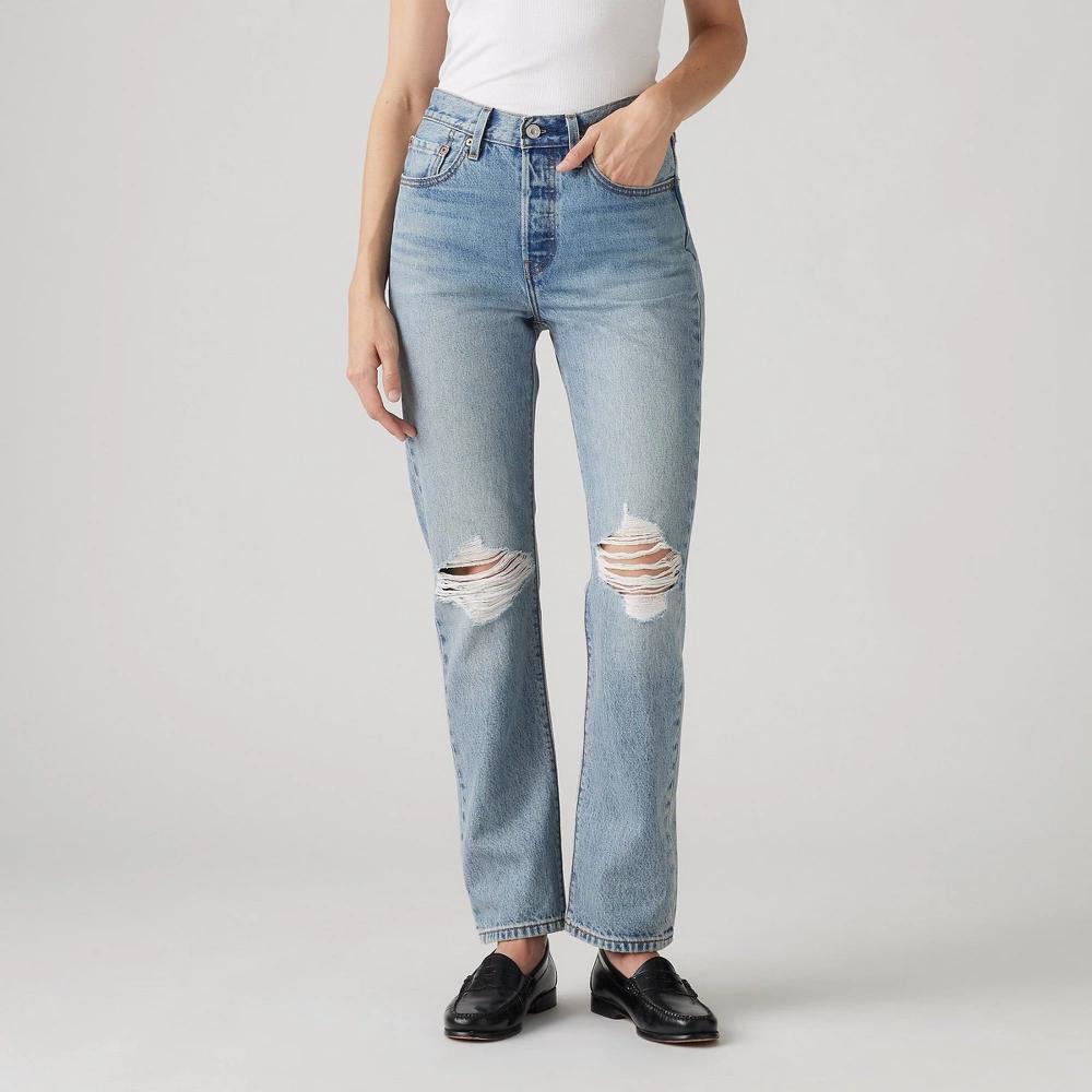 Levi's® Women's High-Rise 501® Jeans - Plan to Stay 27: Straight Fit, Midweight Denim, Fly Button Closure, 30" Inseam Product Image