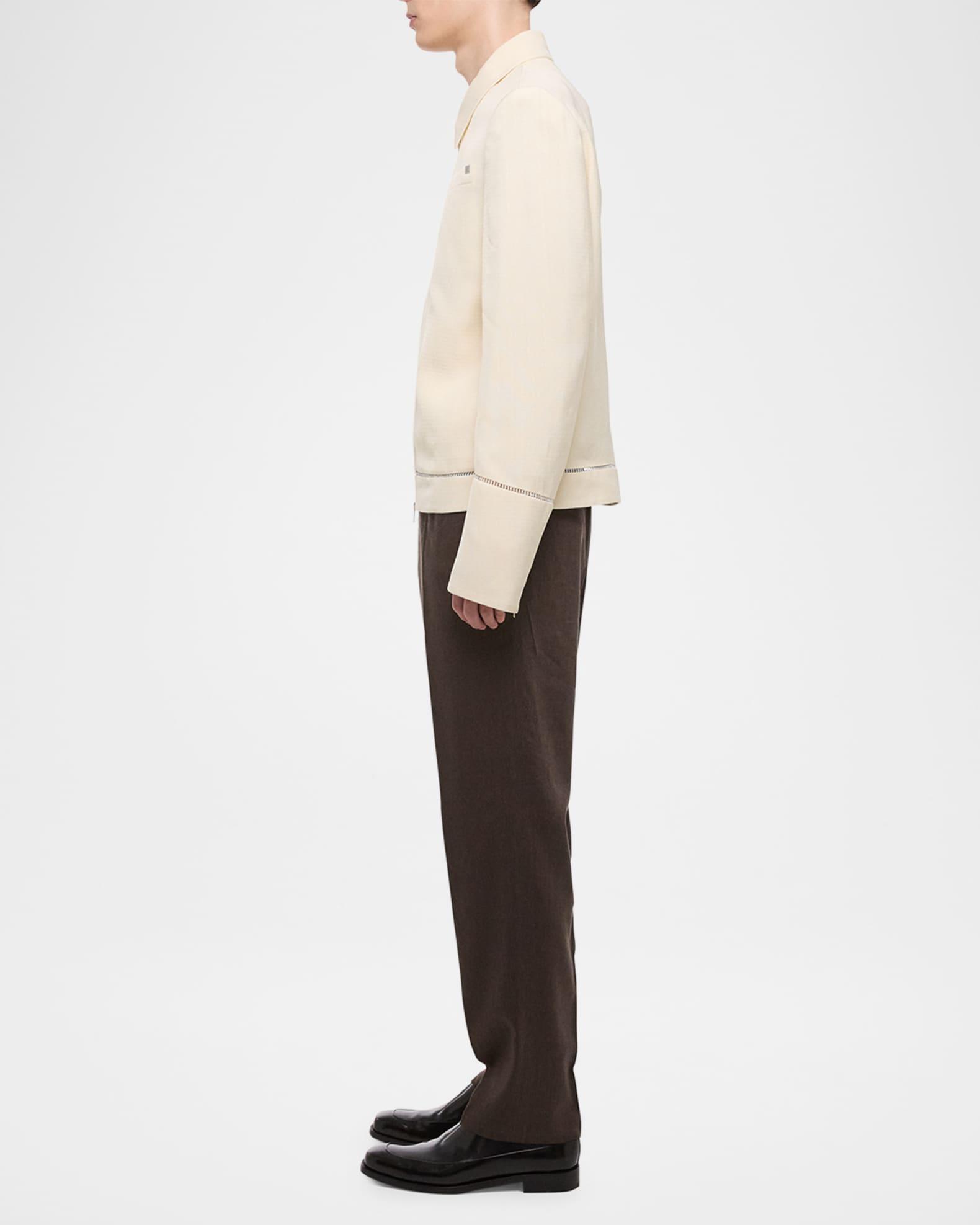 Men's Ladder-Stitch Border Zip Jacket Product Image