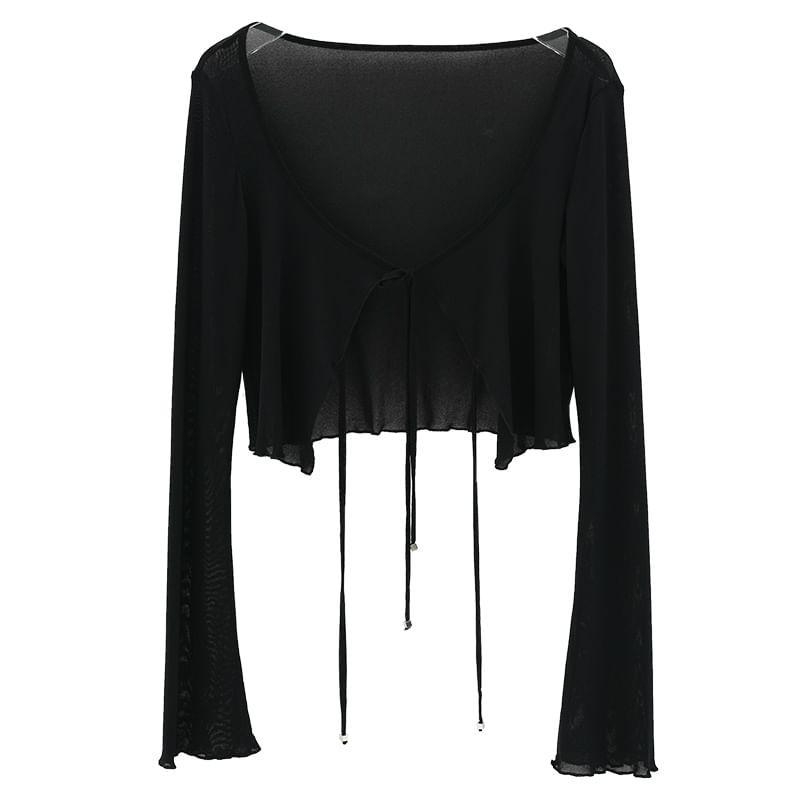 Flared-Sleeve Plain Light Jacket Product Image