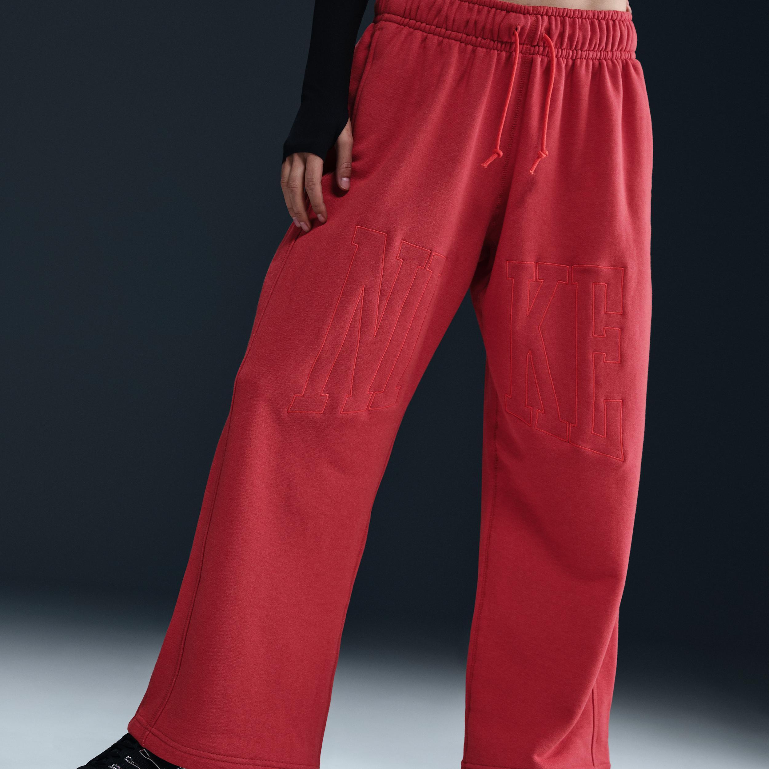 Women's Nike Sportswear Mid-Rise Oversized Open-Hem French Terry Pants Product Image