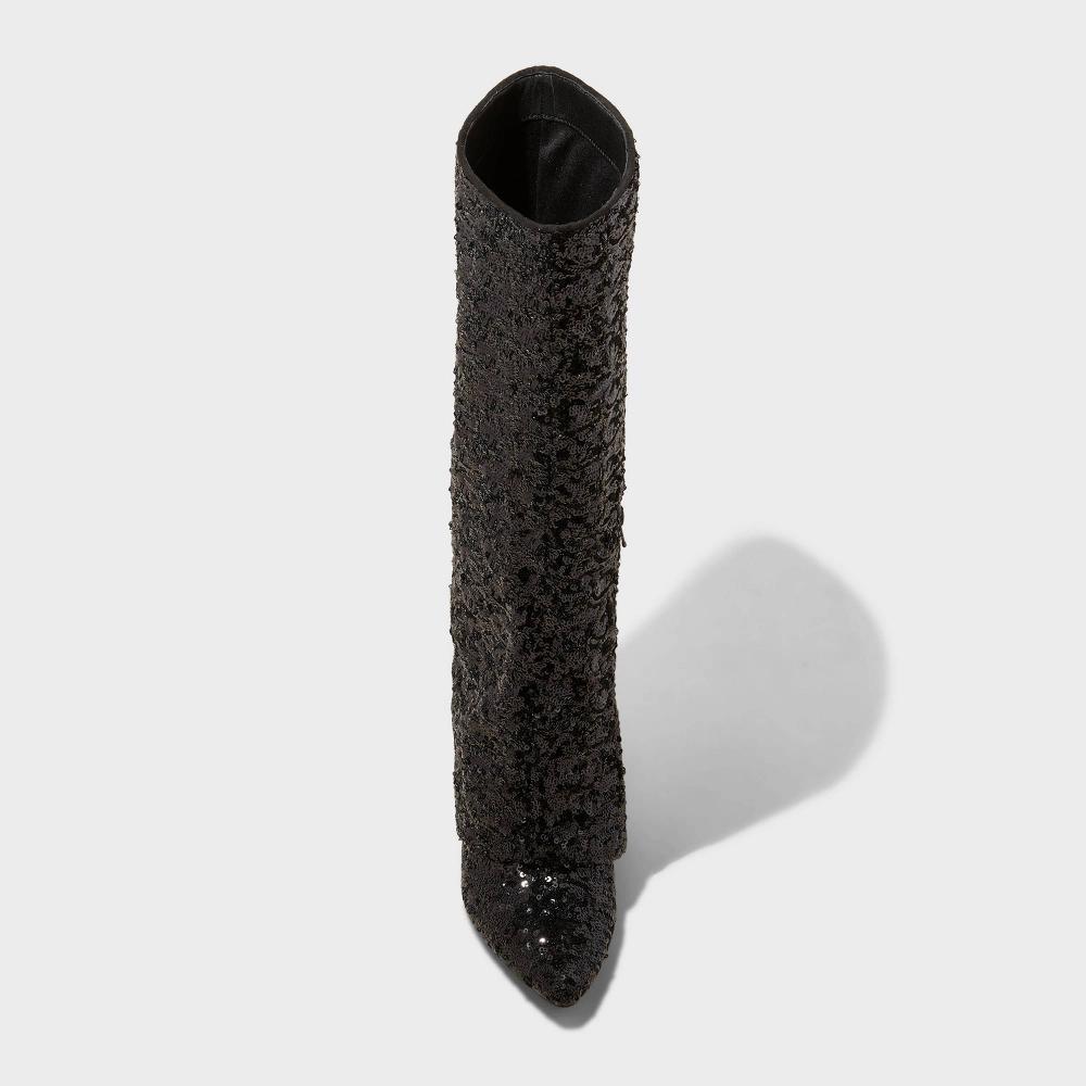 Womens Abba Sequin Foldover Tall Boots - A New Day 5 Product Image