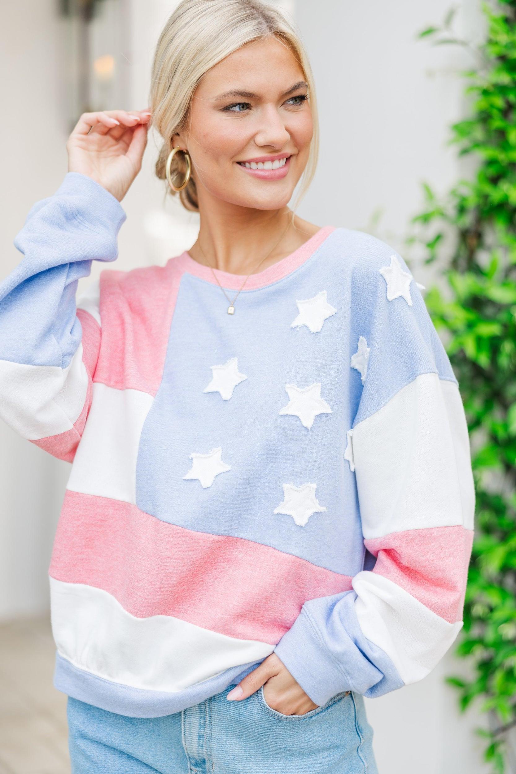 Searching For The Best Blue Starts & Stripes Pullover Female Product Image