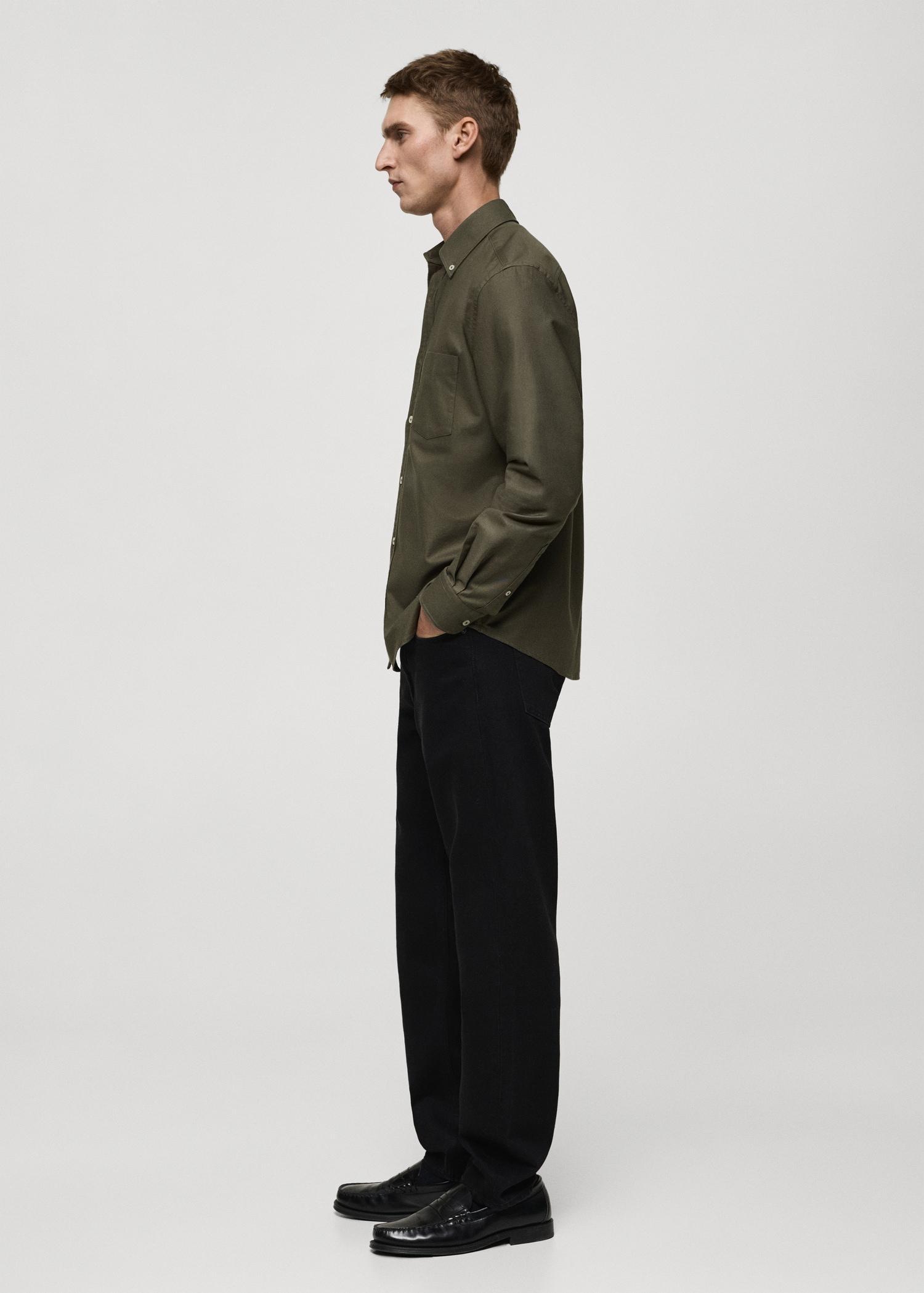100% cotton Oxford shirt - Men | MANGO USA Product Image