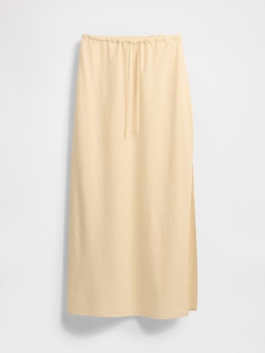 Linen-Blend Midi Skirt Product Image