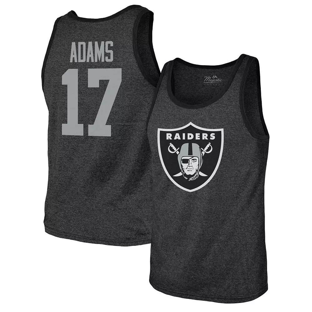 Men's Majestic Threads Davante Adams Black Las Vegas Raiders Name & Number Tri-Blend Tank Top, Size: Small, Lvr Black Product Image